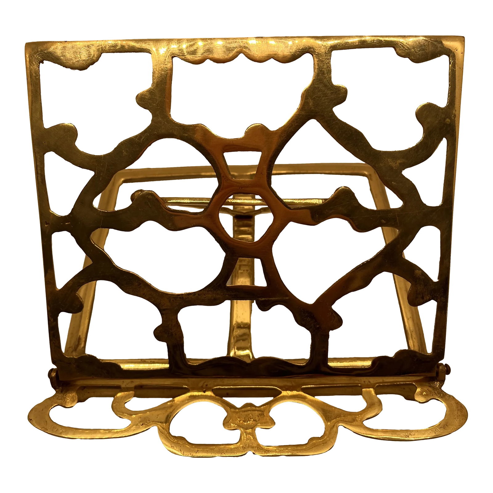 Mid Century Solid Brass Folding Bookstand Footed Adjustable (1 of 11)