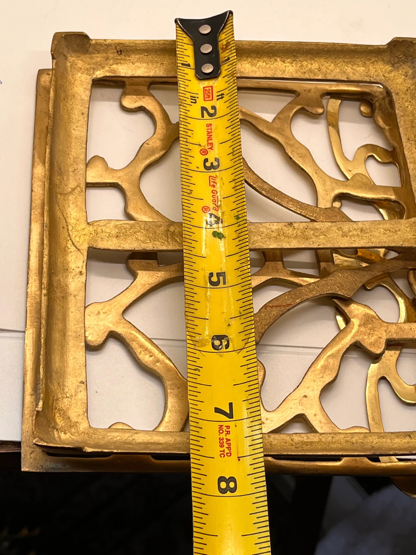 Mid Century Solid Brass Folding Bookstand Footed Adjustable - 7