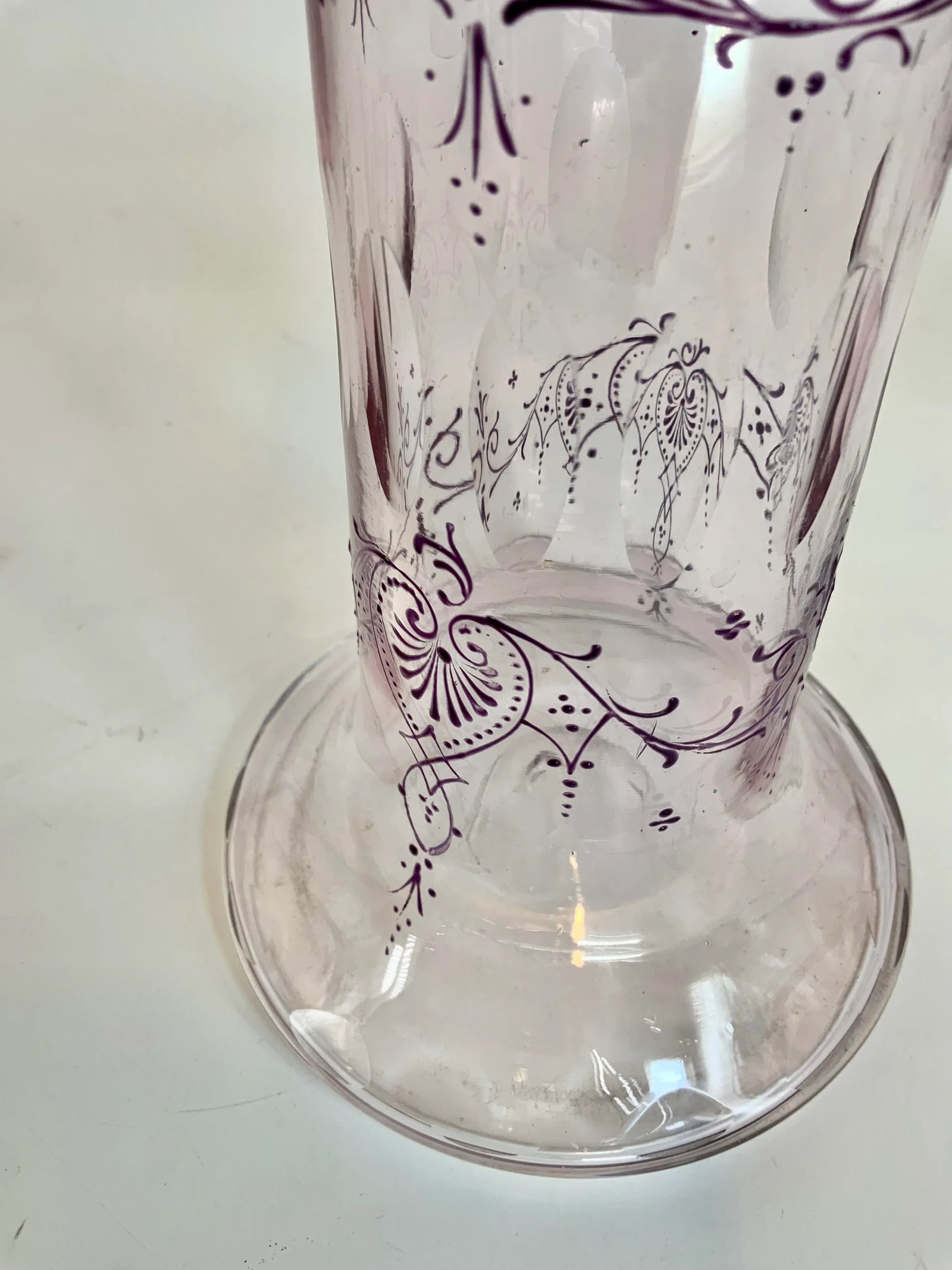 Antique Bohemian Cut and Enamel Vase - 8