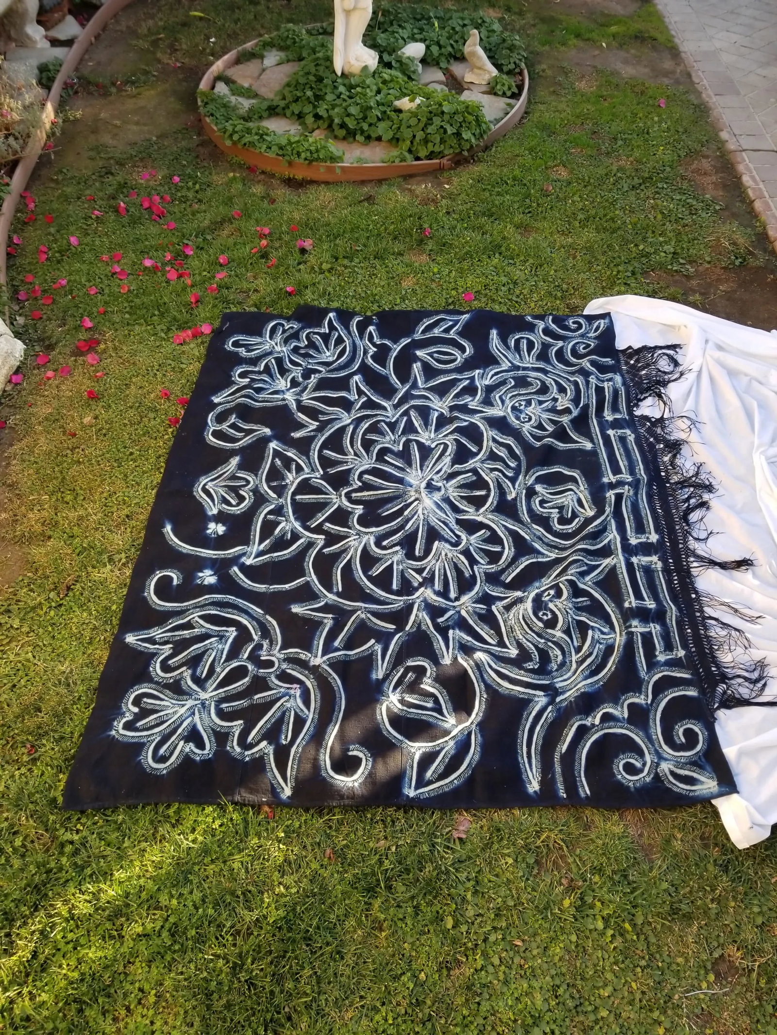 Hand Batik Tribal Fringed Wall Hanging - 6