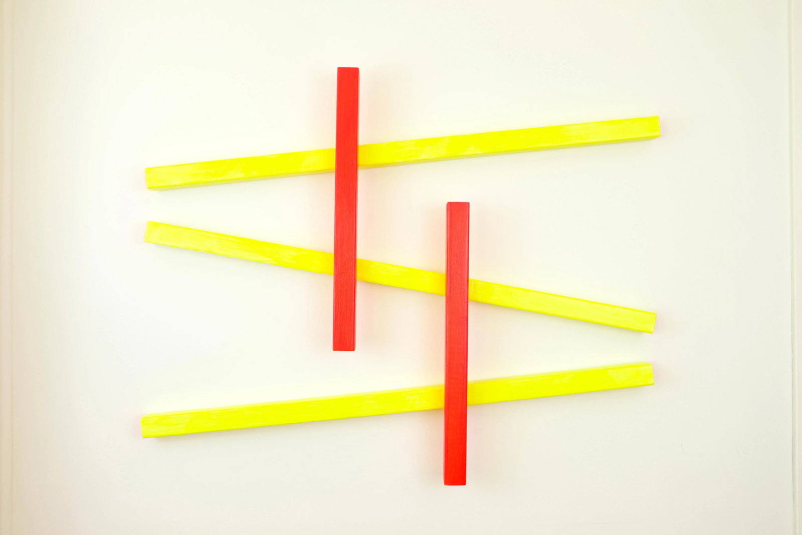 Abstract Yellow & Red Relief Wall Sculpture - 10