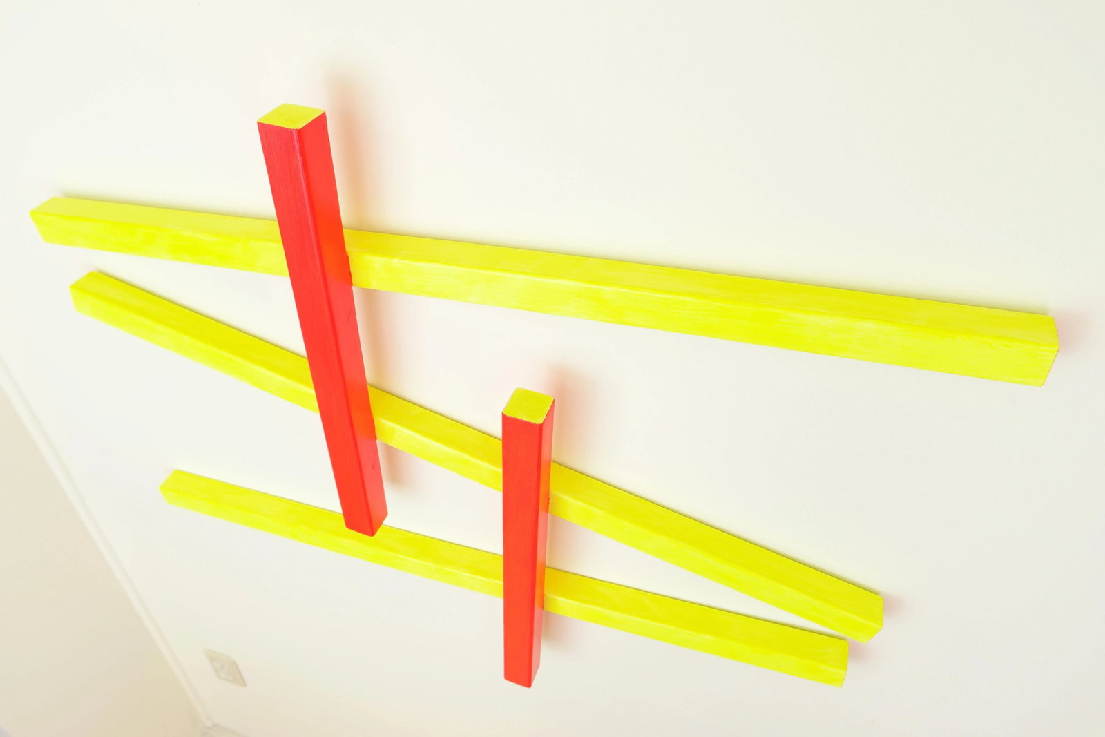Abstract Yellow & Red Relief Wall Sculpture - 2
