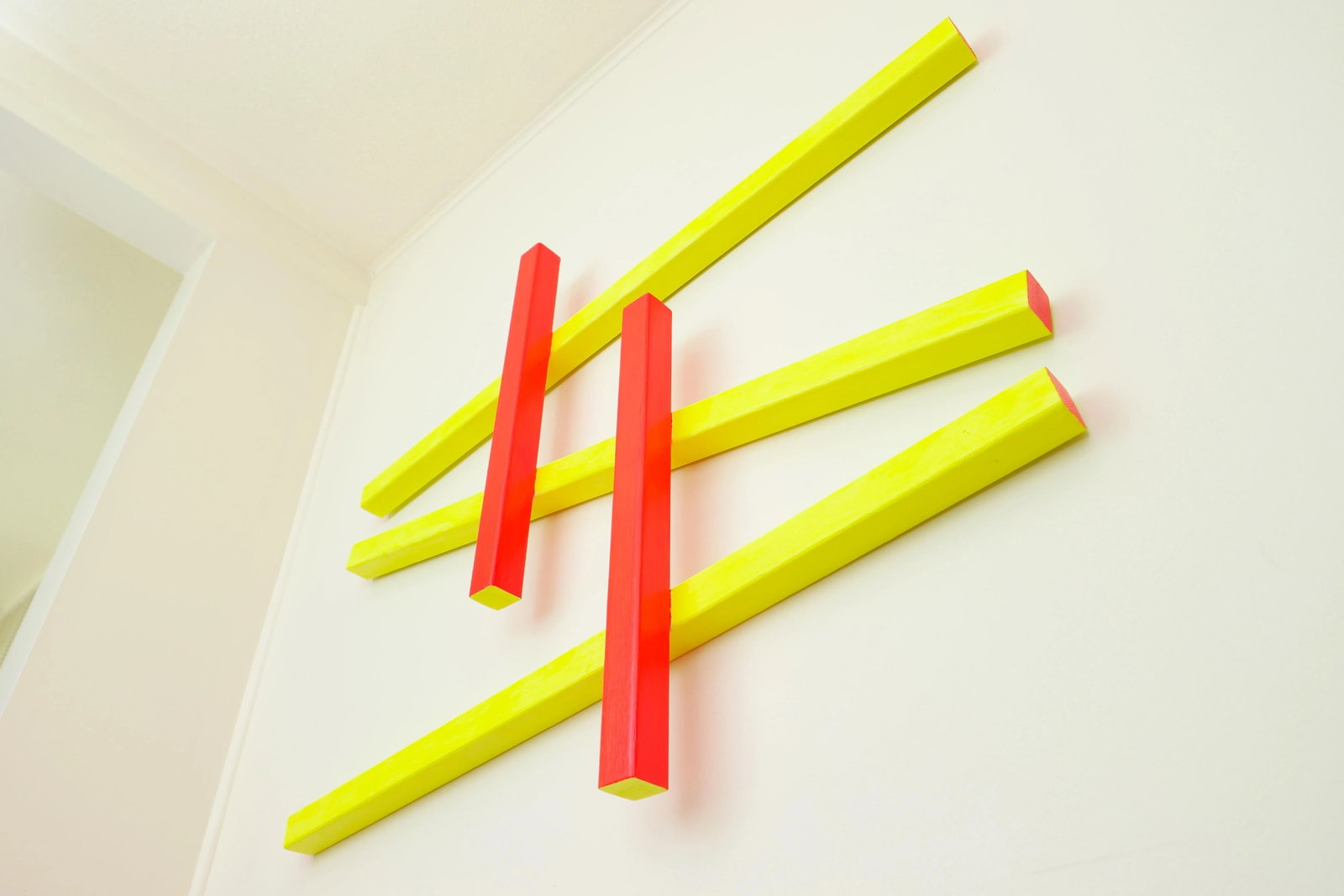 Abstract Yellow & Red Relief Wall Sculpture - 4