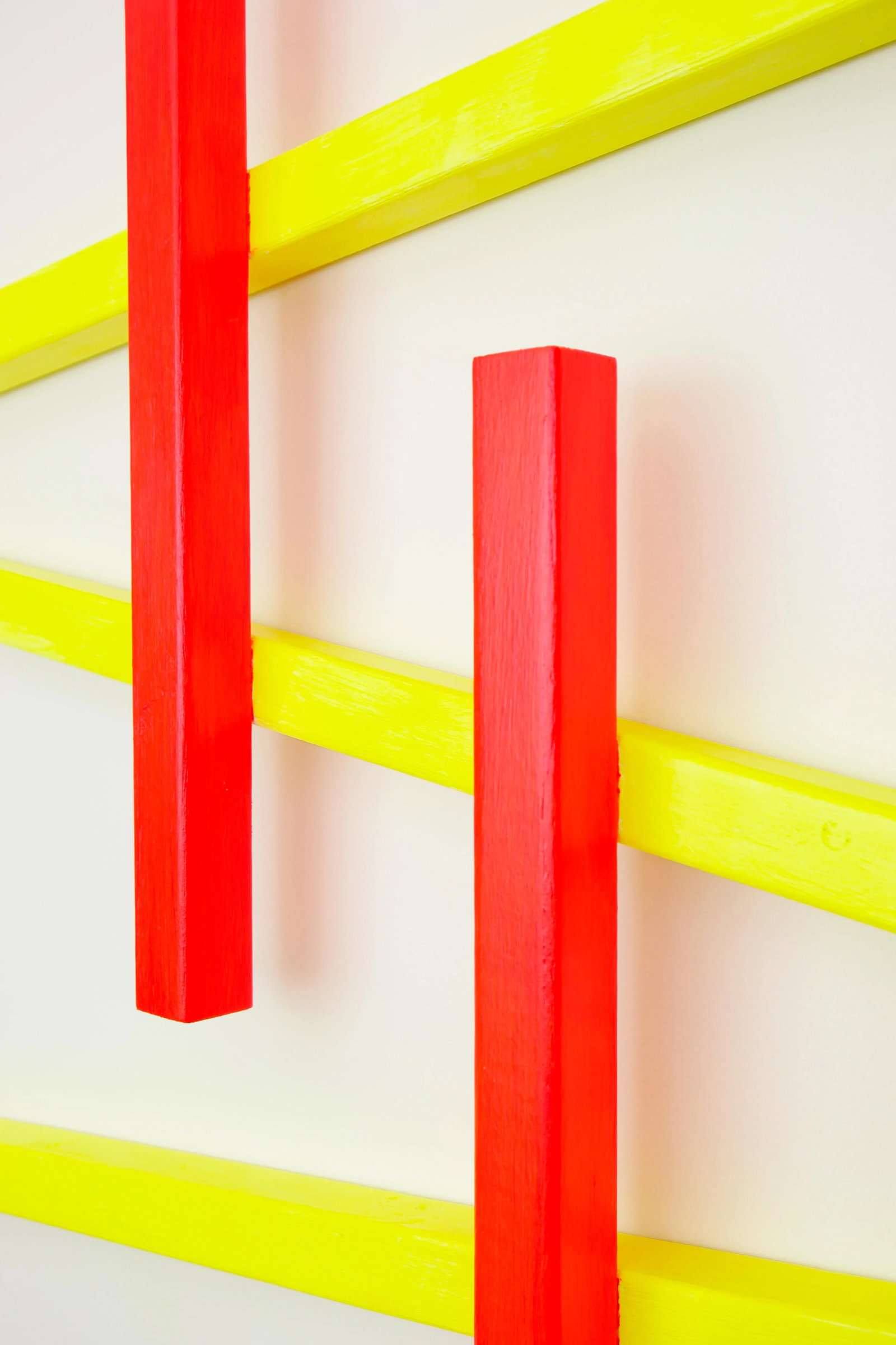 Abstract Yellow & Red Relief Wall Sculpture - 5