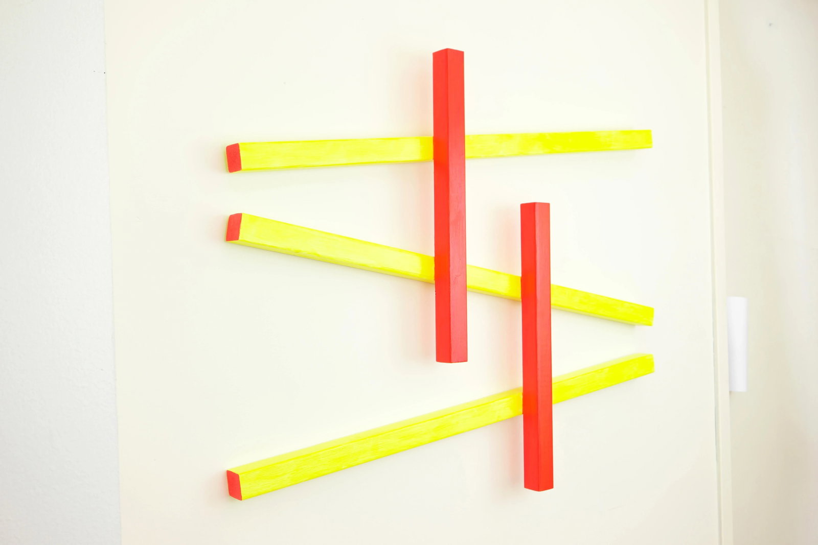 Abstract Yellow & Red Relief Wall Sculpture - 7