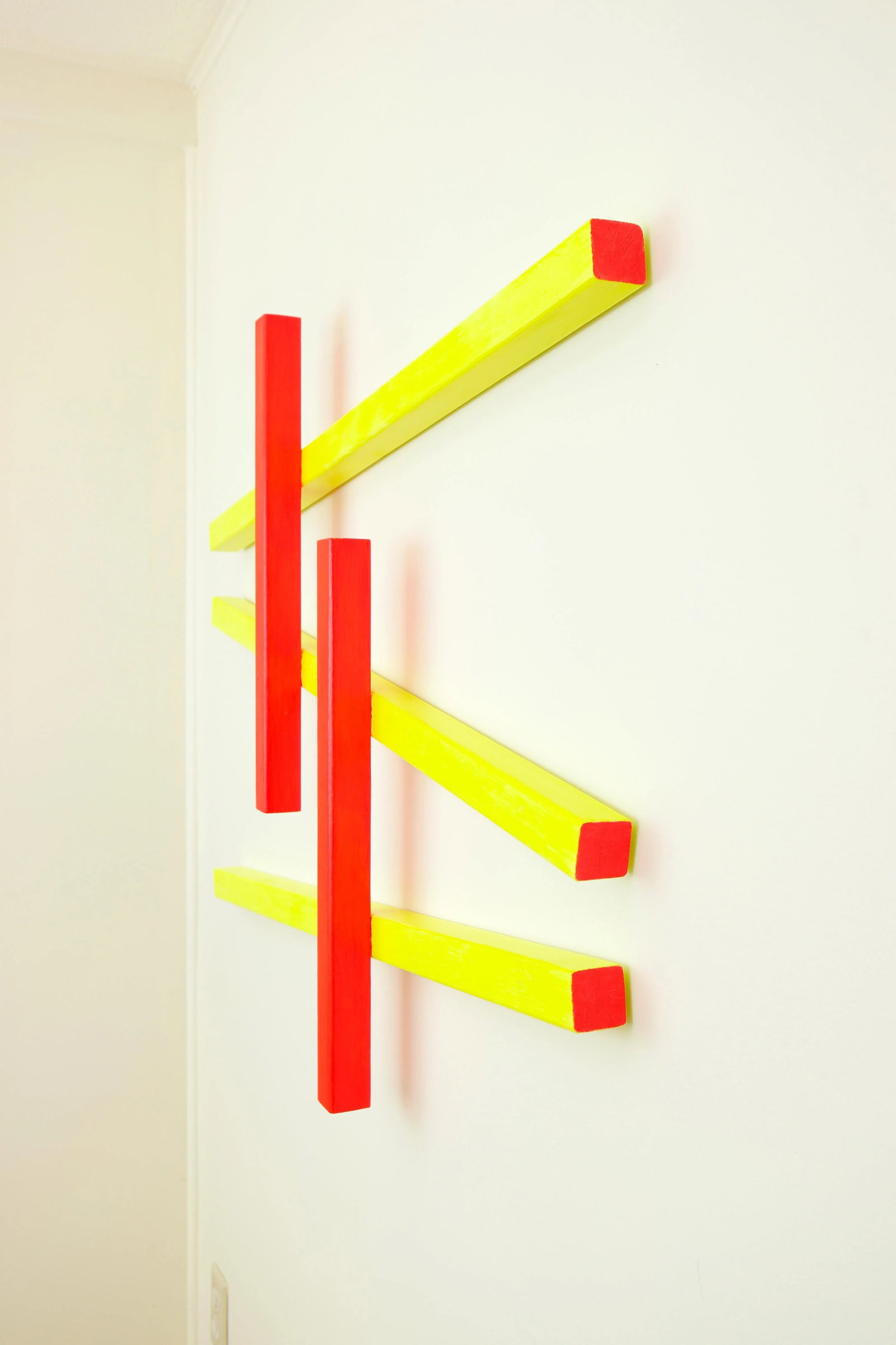 Abstract Yellow & Red Relief Wall Sculpture - 8