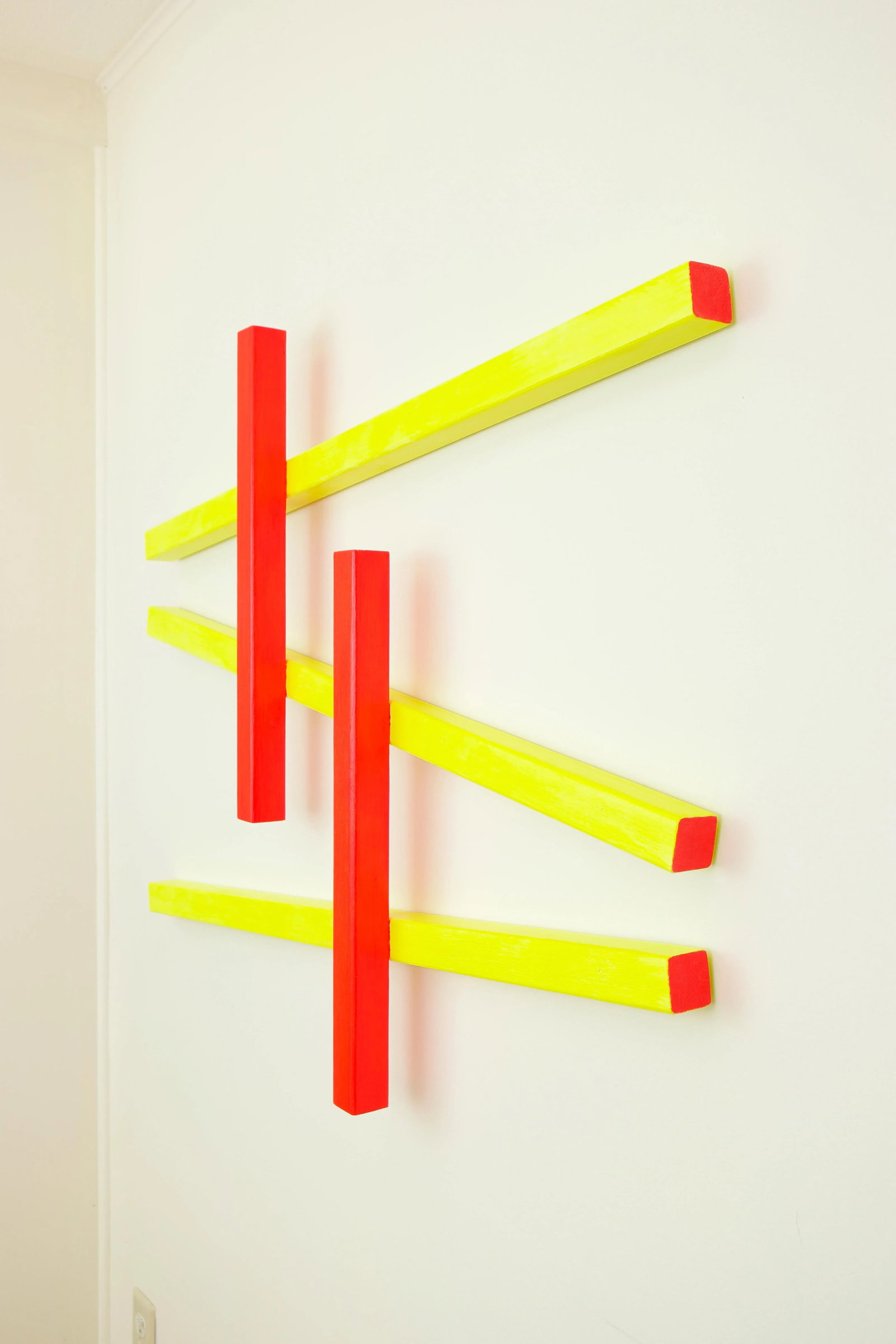 Abstract Yellow & Red Relief Wall Sculpture - 9