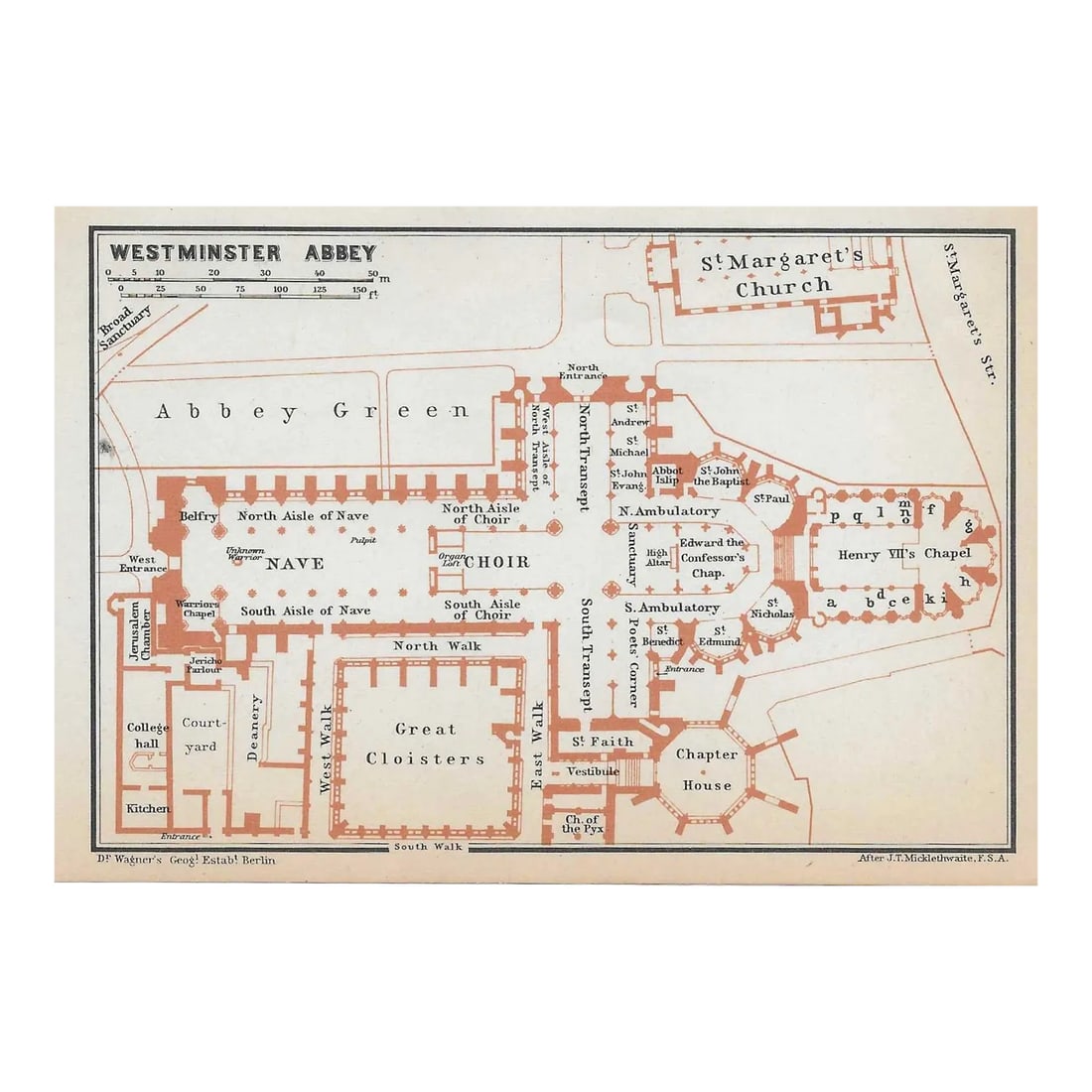Antique Map of St. Paul's Cathedral London: Vintage plan of Saint Pauls Cathedral in London. Condition: Alterations: Original Condition Unaltered Imperfections: Some Imperfections Condition Notes: Overall good condition. Origin: United Kingdom