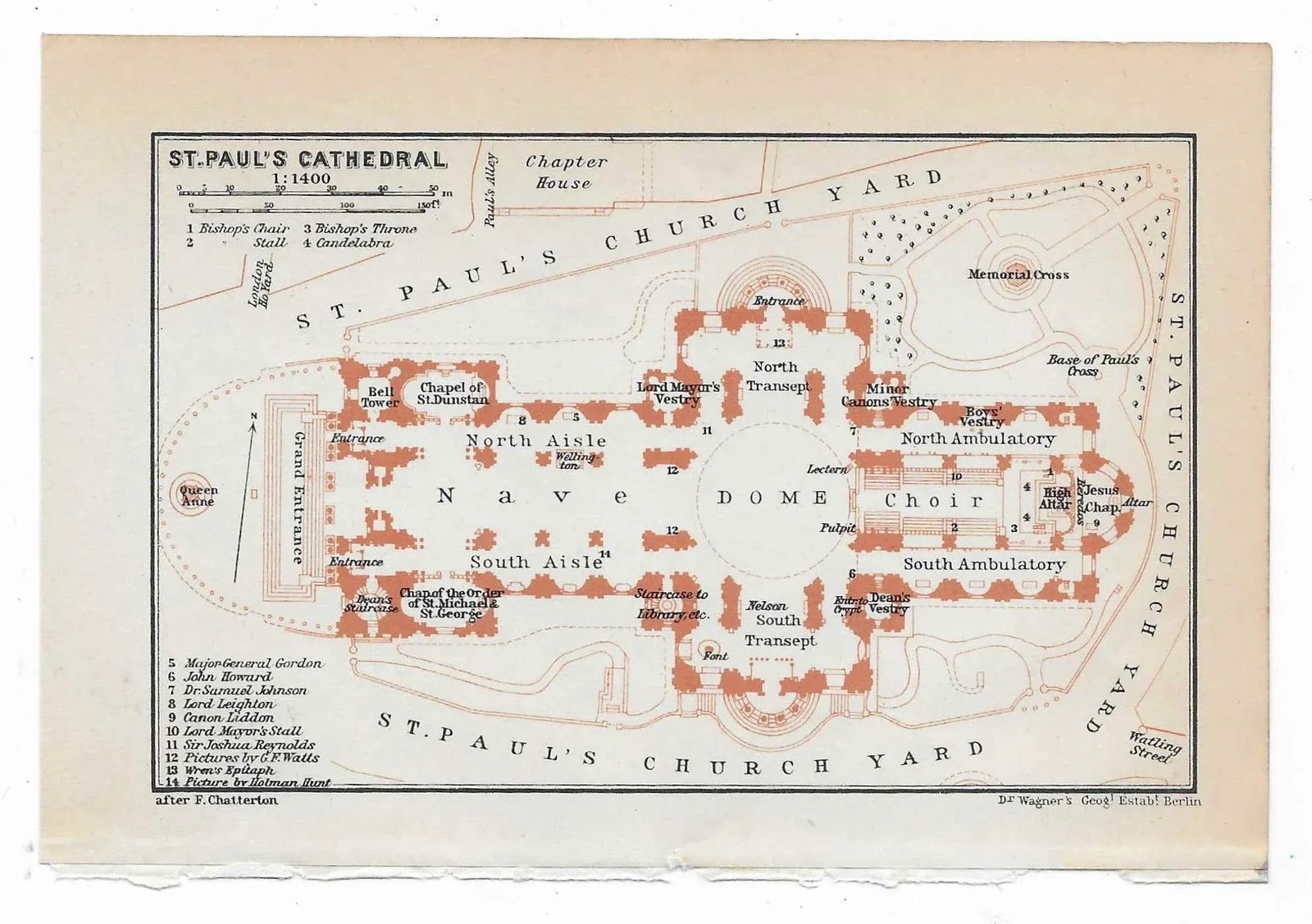 Antique Map of St. Paul's Cathedral London - 2