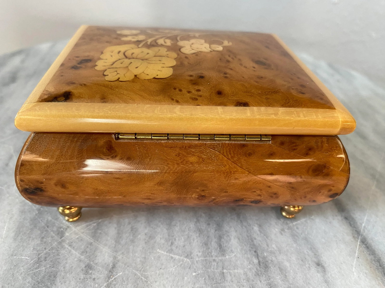 Late 20th Century "Romance" Italian Wooden Music Jewelry Box - 3