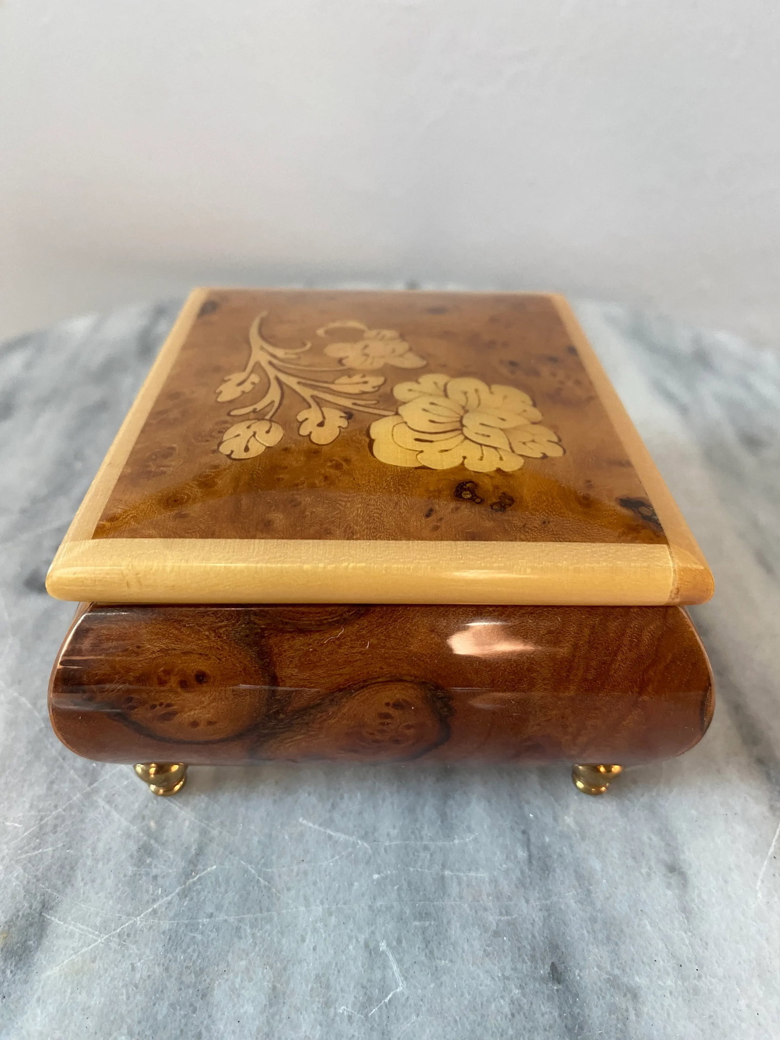 Late 20th Century "Romance" Italian Wooden Music Jewelry Box - 4