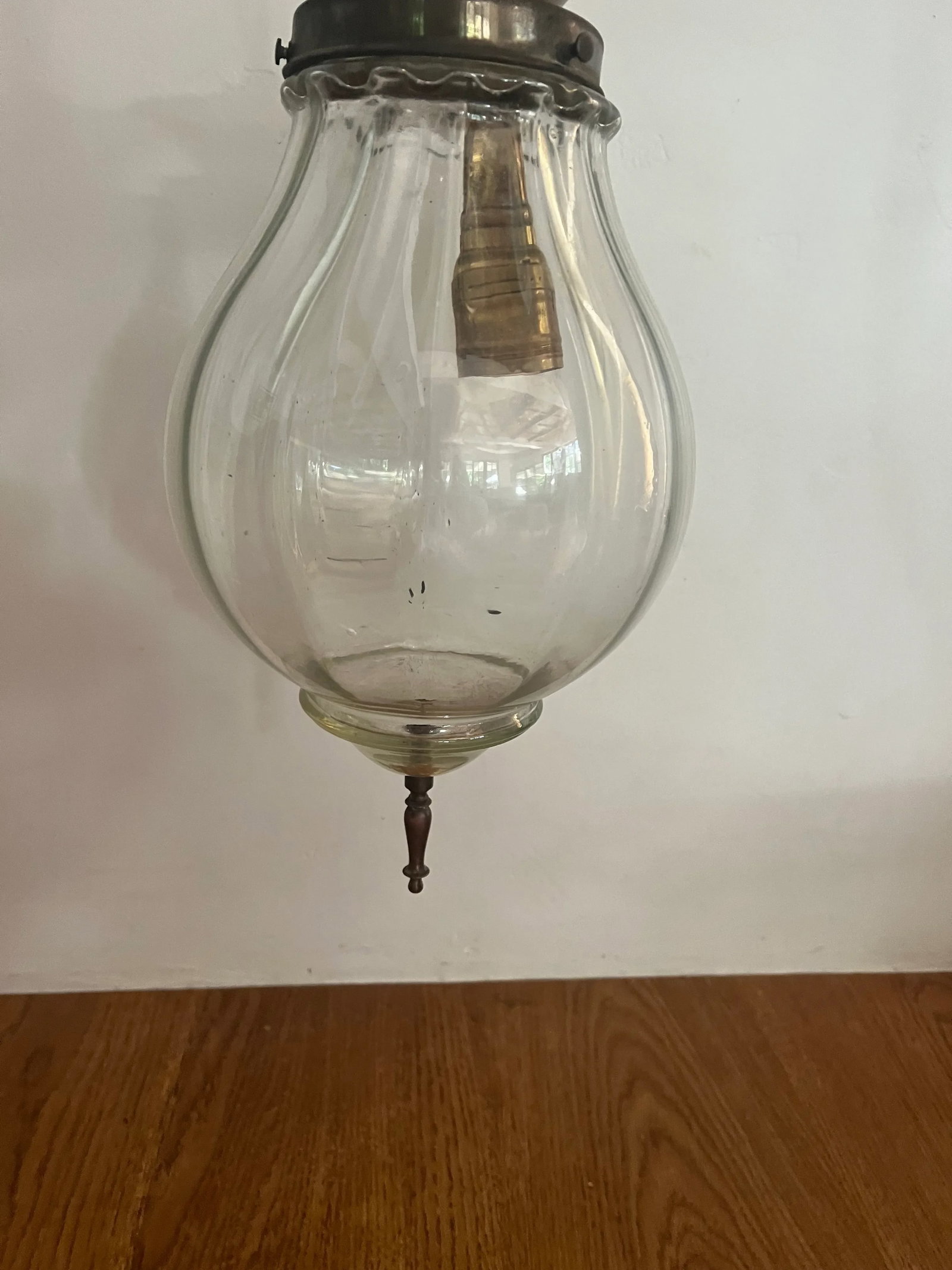 Vintage Glass and Metal Pendant 1960's - 3