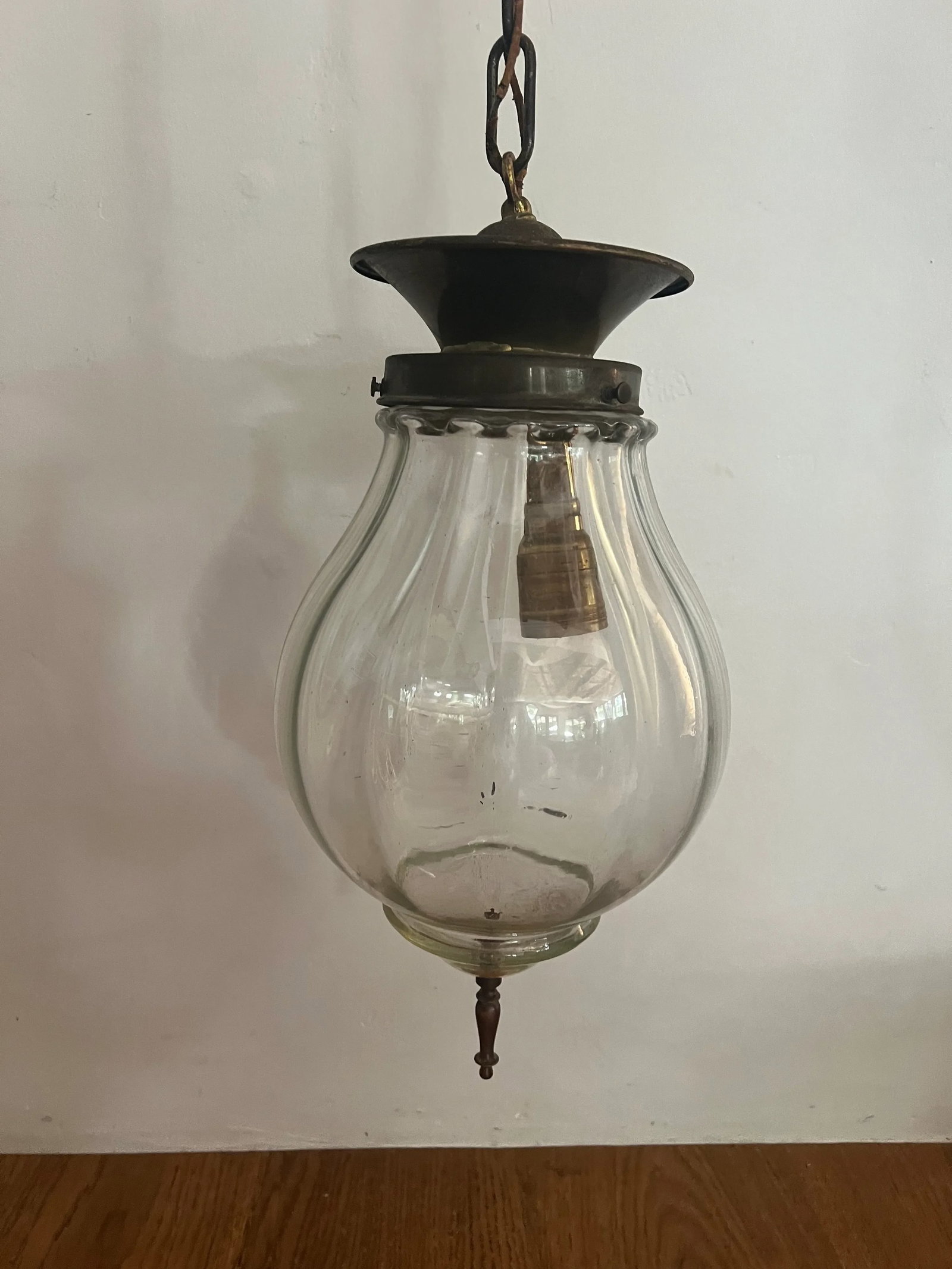 Vintage Glass and Metal Pendant 1960's - 7