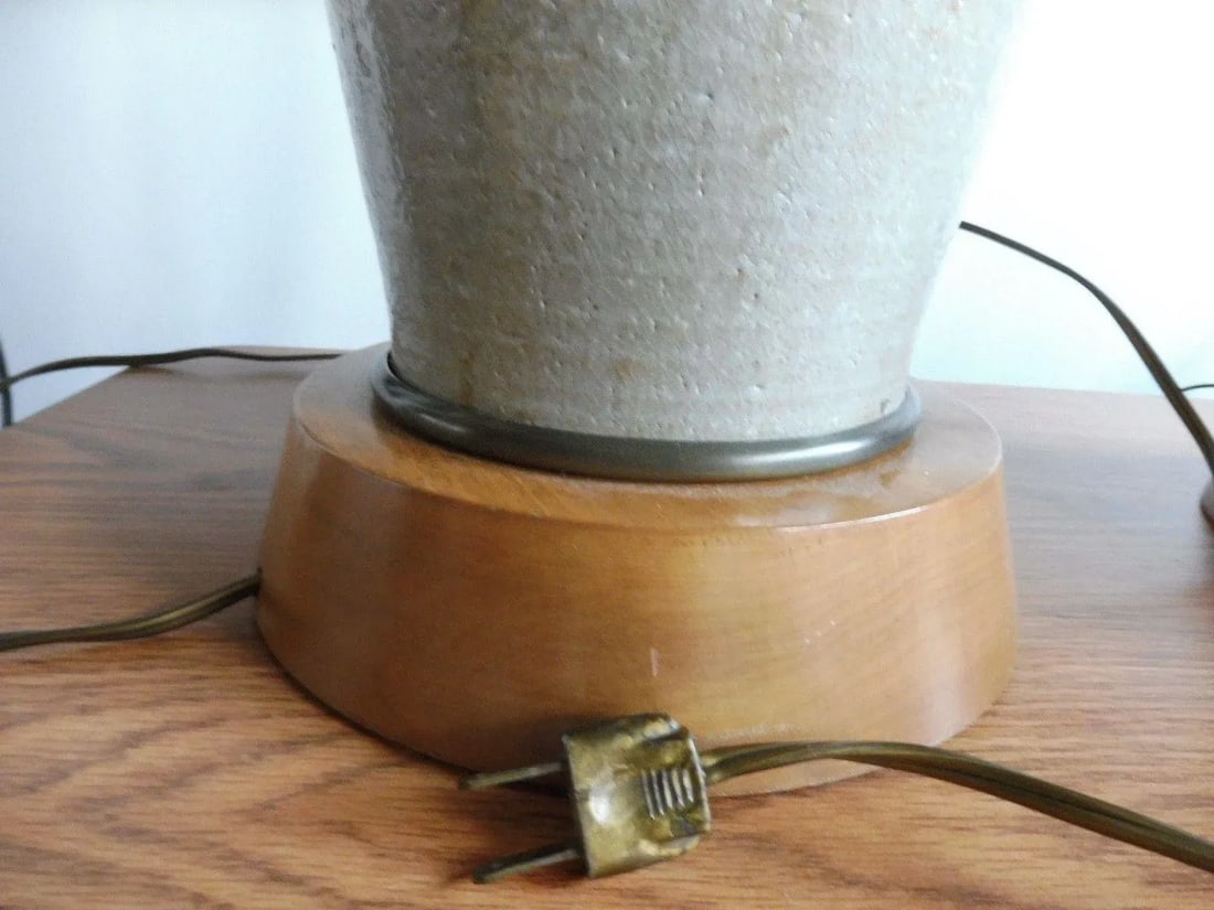 1950s Mid Century Modern Studio Thrown Pottery Lamps - a Pair - 11