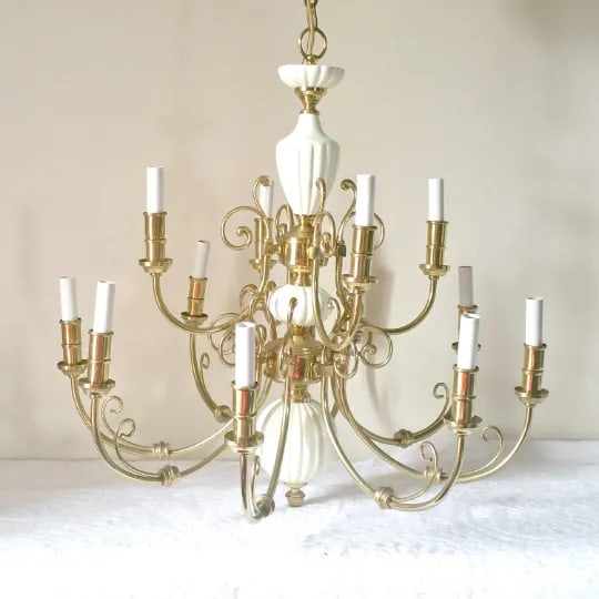 Ceramic Brass Chandelier - 2