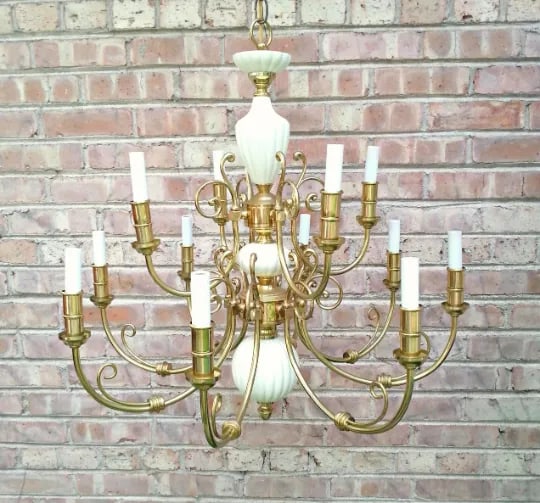 Ceramic Brass Chandelier - 3