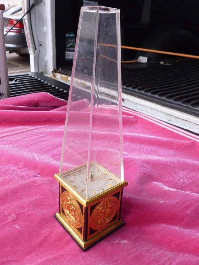 1970's Vintage Le Coultre Obelisk Clock - 4