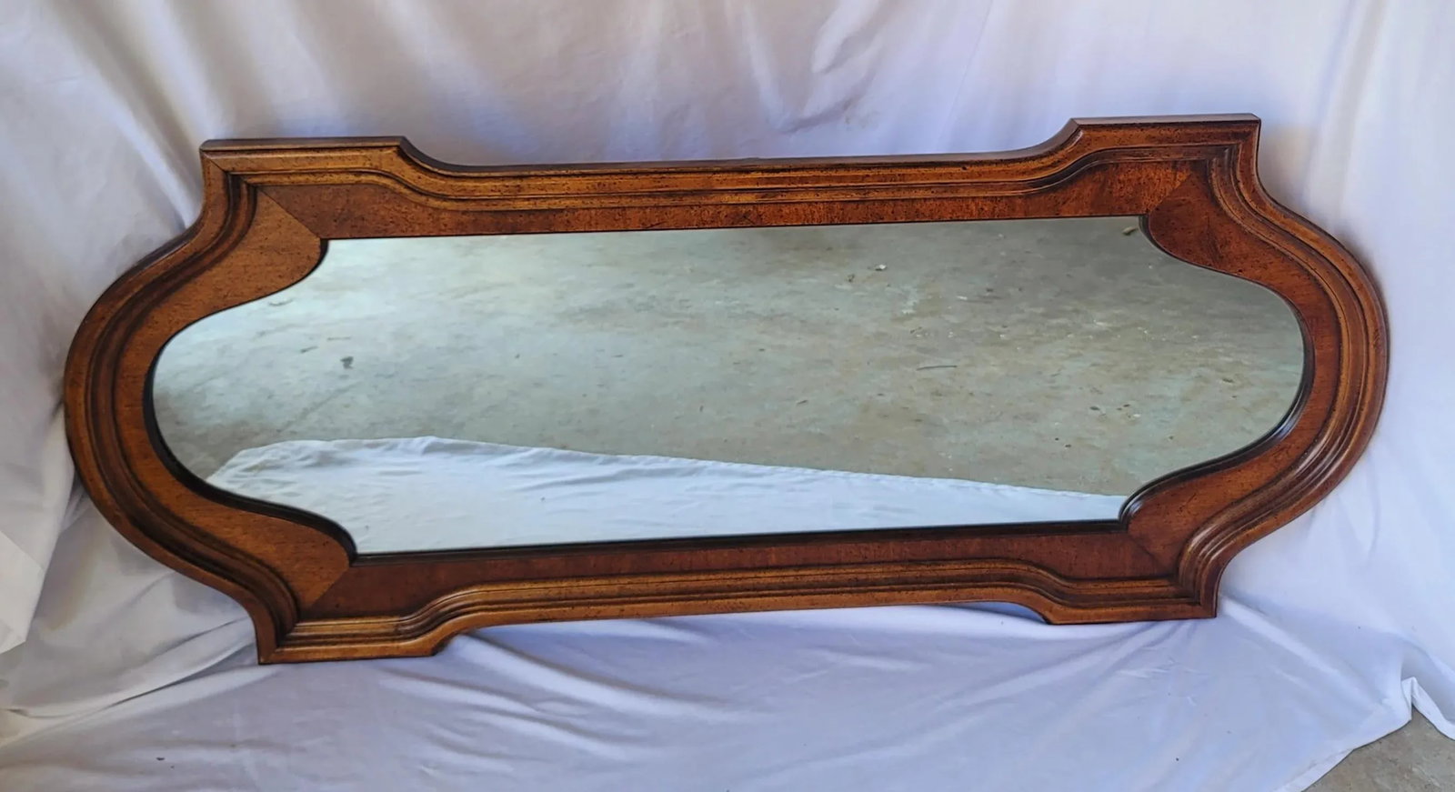 1980s Large Regency Style Bassett Solid Cherry Wall Mirror - 2