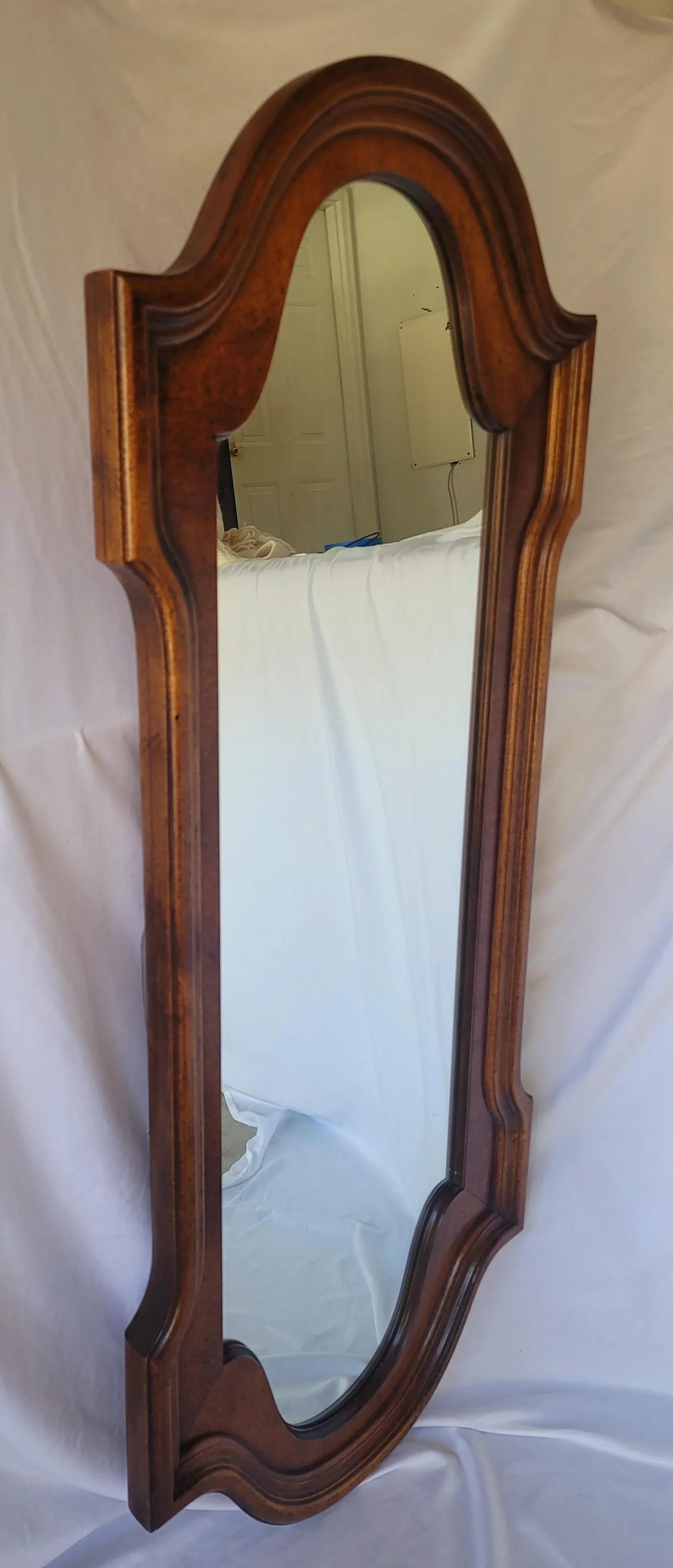 1980s Large Regency Style Bassett Solid Cherry Wall Mirror - 3