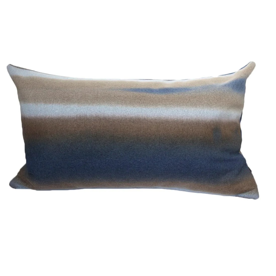 FirmaMenta Italian Hand Dyed Blue and Brown Virgin Wool Abstract Lumbar Pillow - 4