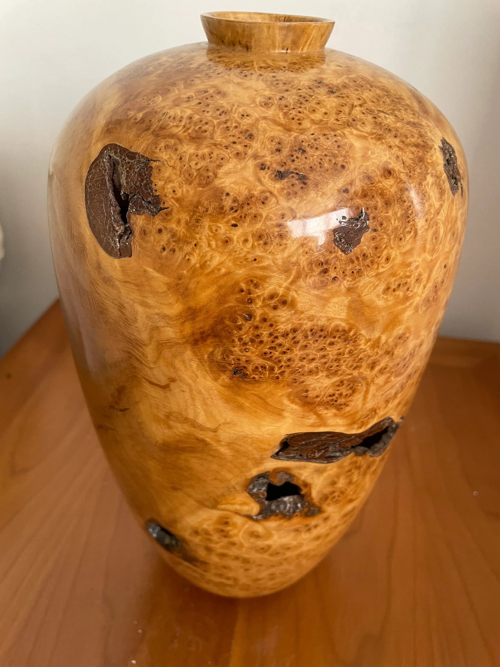 1990s Tall Turned Wooden Vase - 2