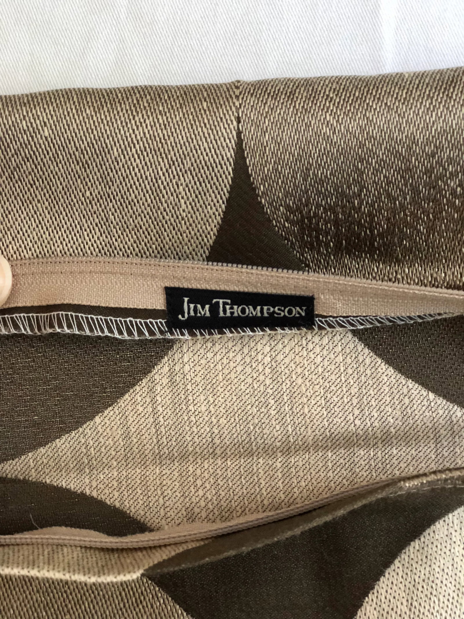 24" Brown and Tan Geometric Jim Thompson Pillows - a Pair - 7