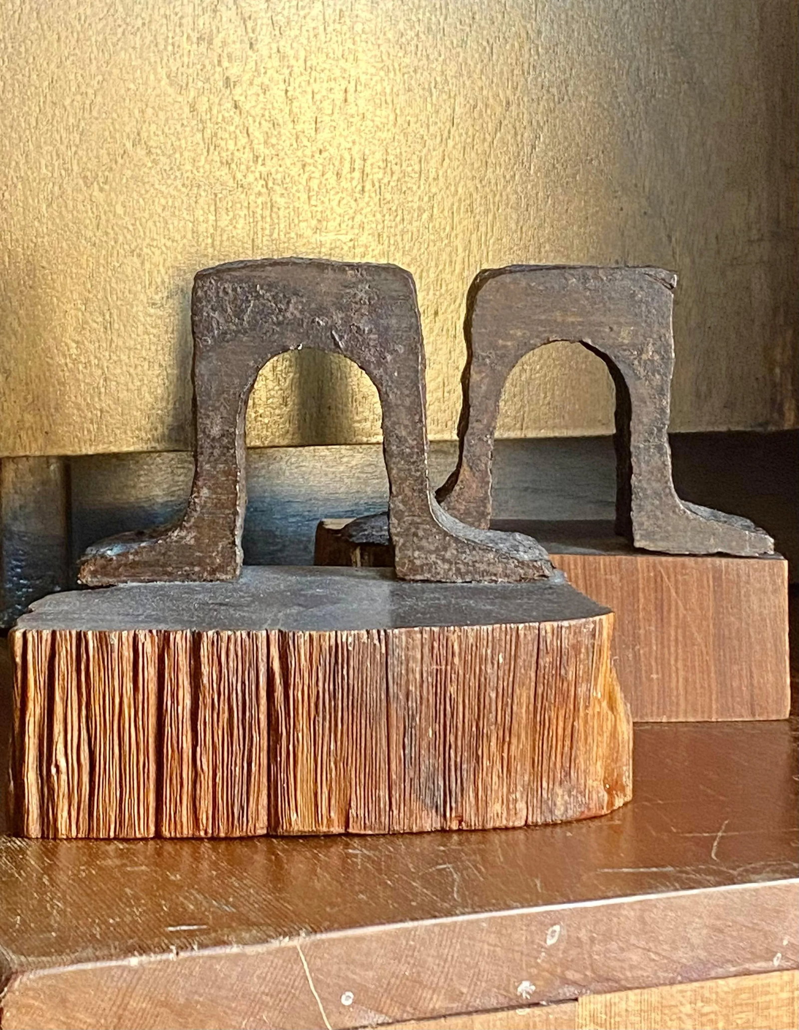 1970s Brutalist Forged Steel Bookends, a Pair (After Don Shoemaker) - 6
