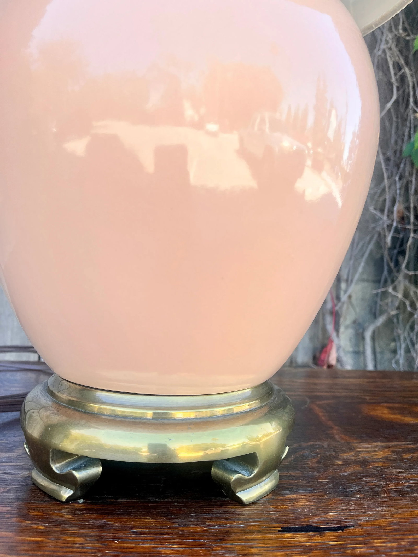 Vintage 1980's Chapman Ceramic and Brass Table Lamp - 5