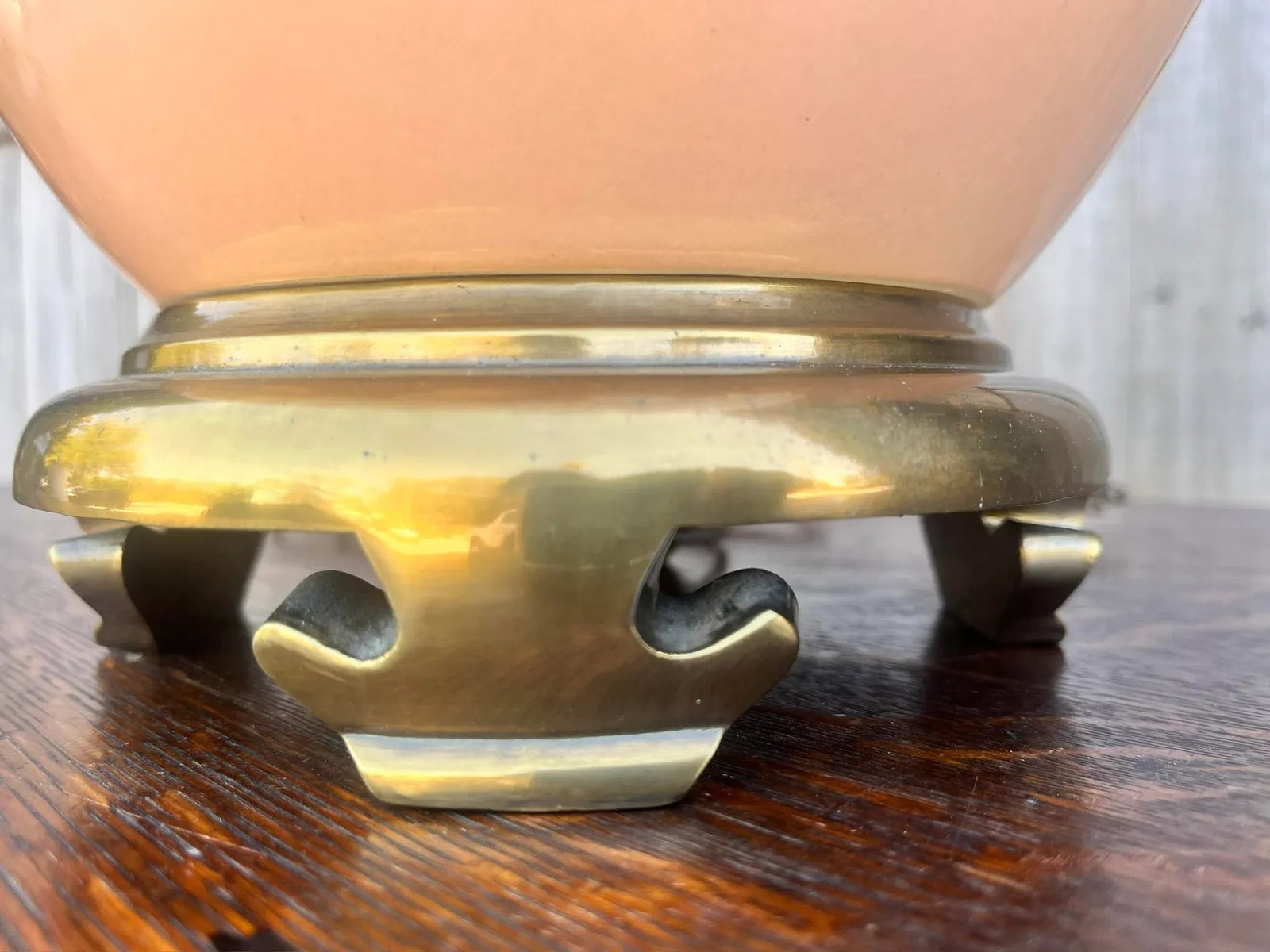 Vintage 1980's Chapman Ceramic and Brass Table Lamp - 6