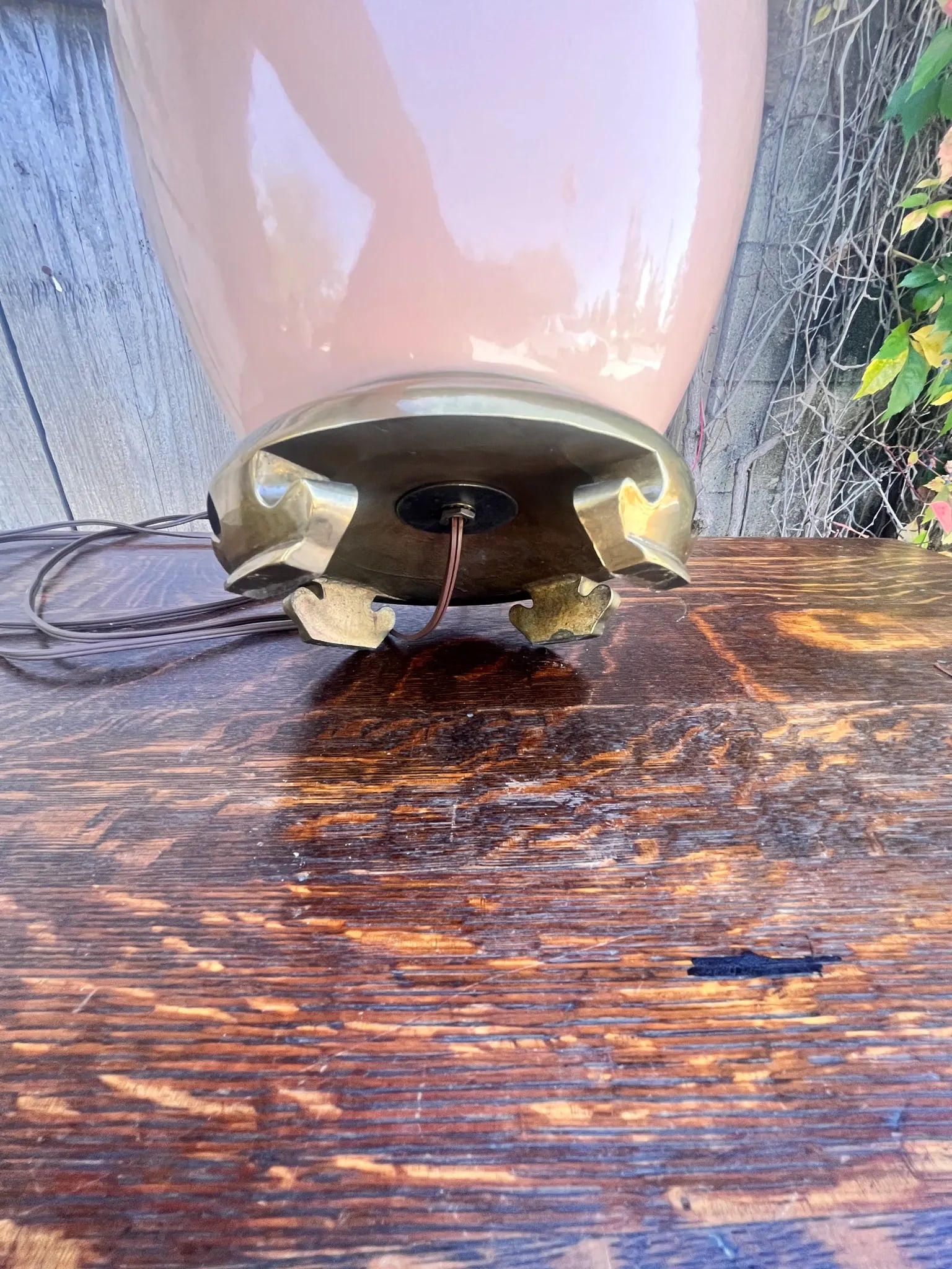Vintage 1980's Chapman Ceramic and Brass Table Lamp - 7
