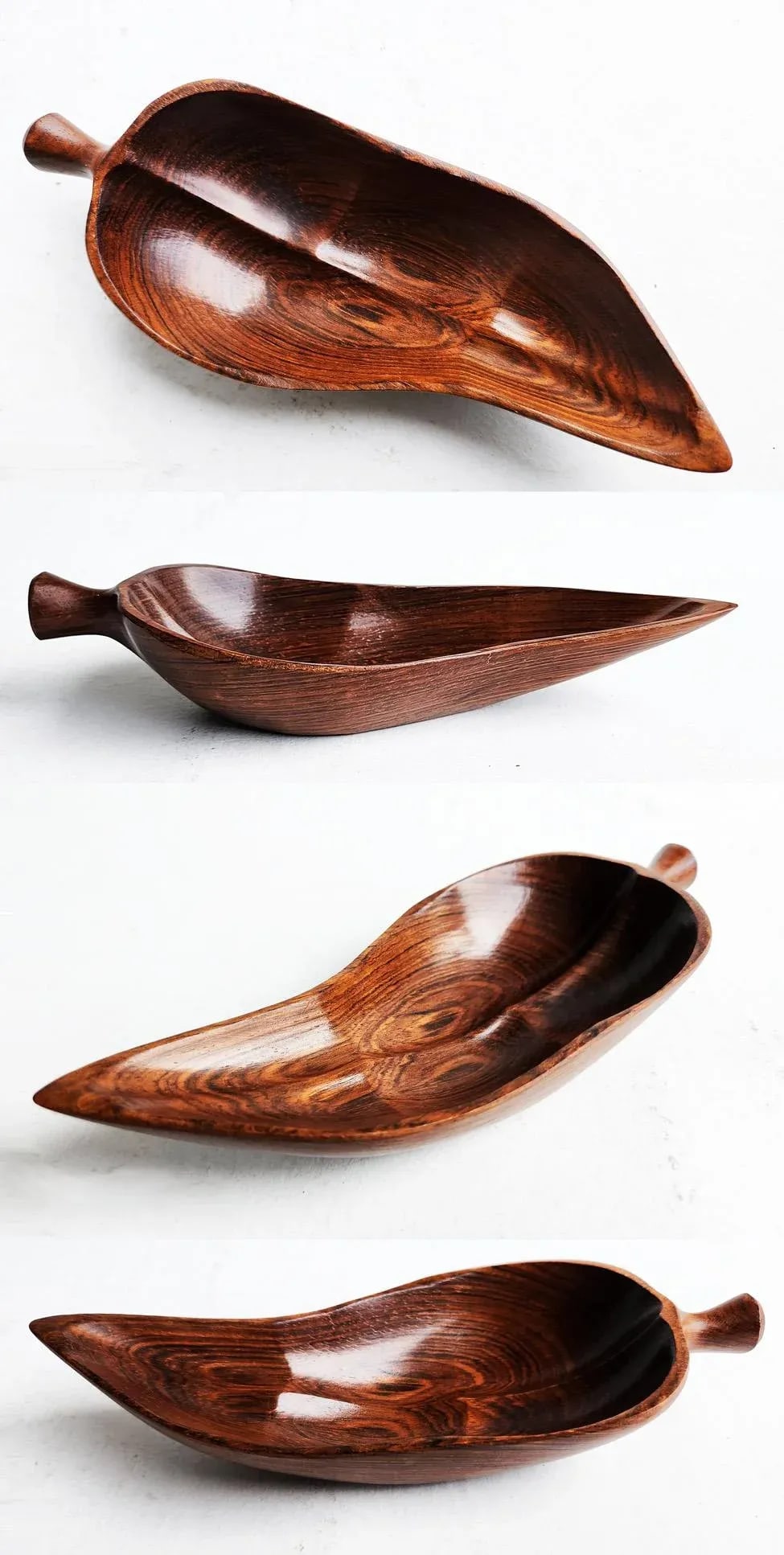 1960s Brazilian Embuia Wood Pepper Shaped Snack Bowl in the Style of Jean Gillon - 8