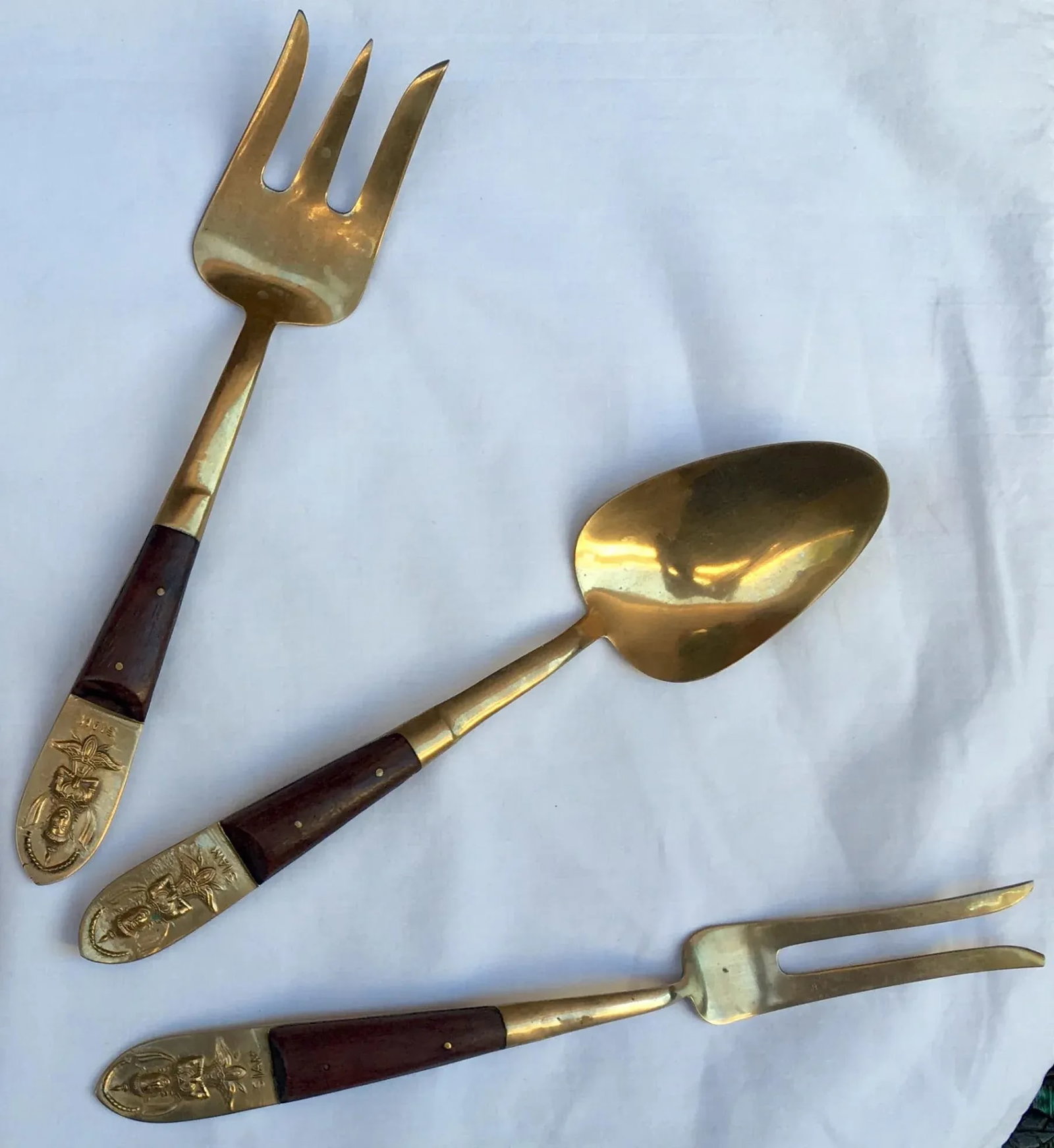 Bronze & Rosewood Serving Flatware - Set of 12 - 10