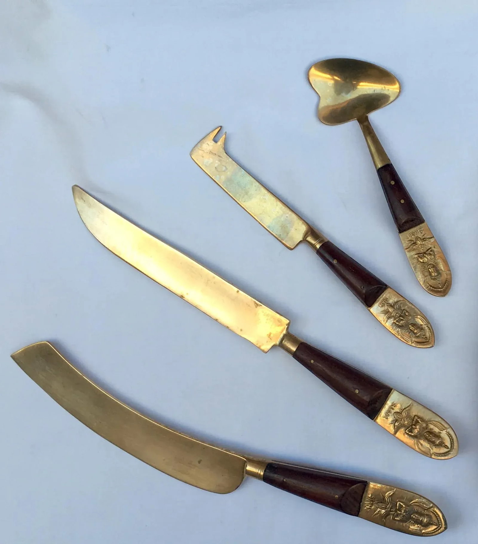 Bronze & Rosewood Serving Flatware - Set of 12 - 11