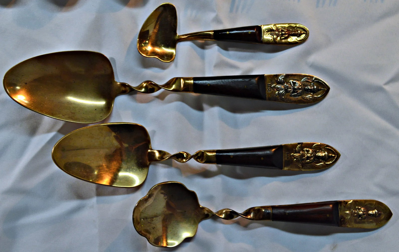 Bronze & Rosewood Serving Flatware - Set of 12 - 2