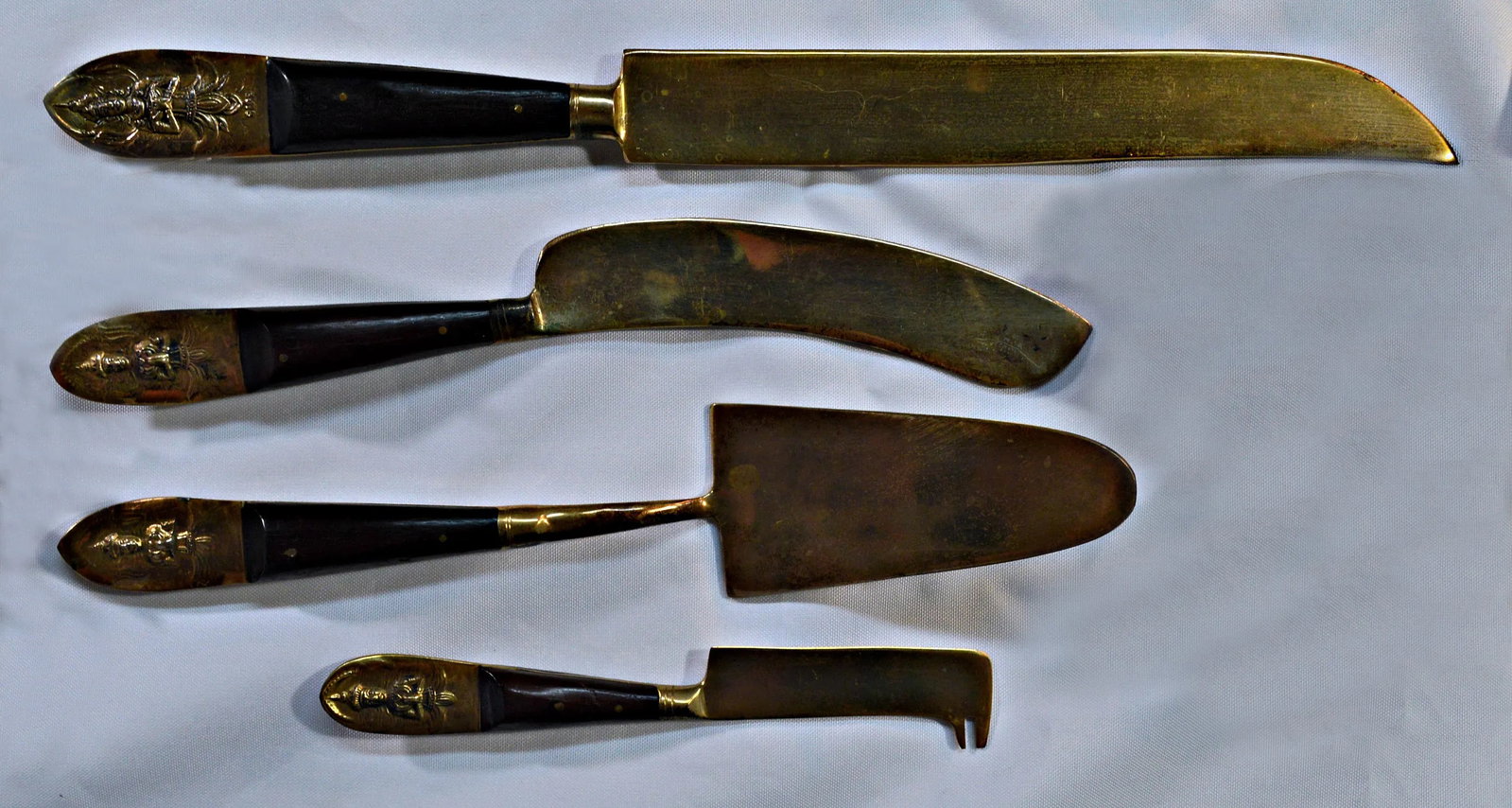 Bronze & Rosewood Serving Flatware - Set of 12 - 3
