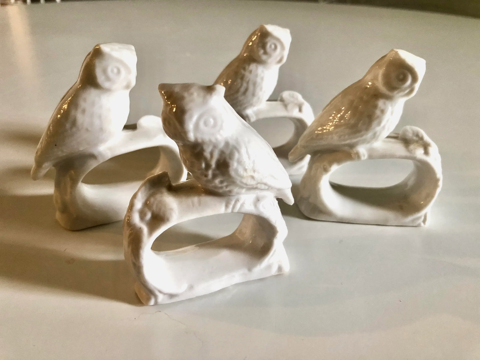 Vintage Owl Ceramic Bone China Napkin Rings--Set of 4 - 3