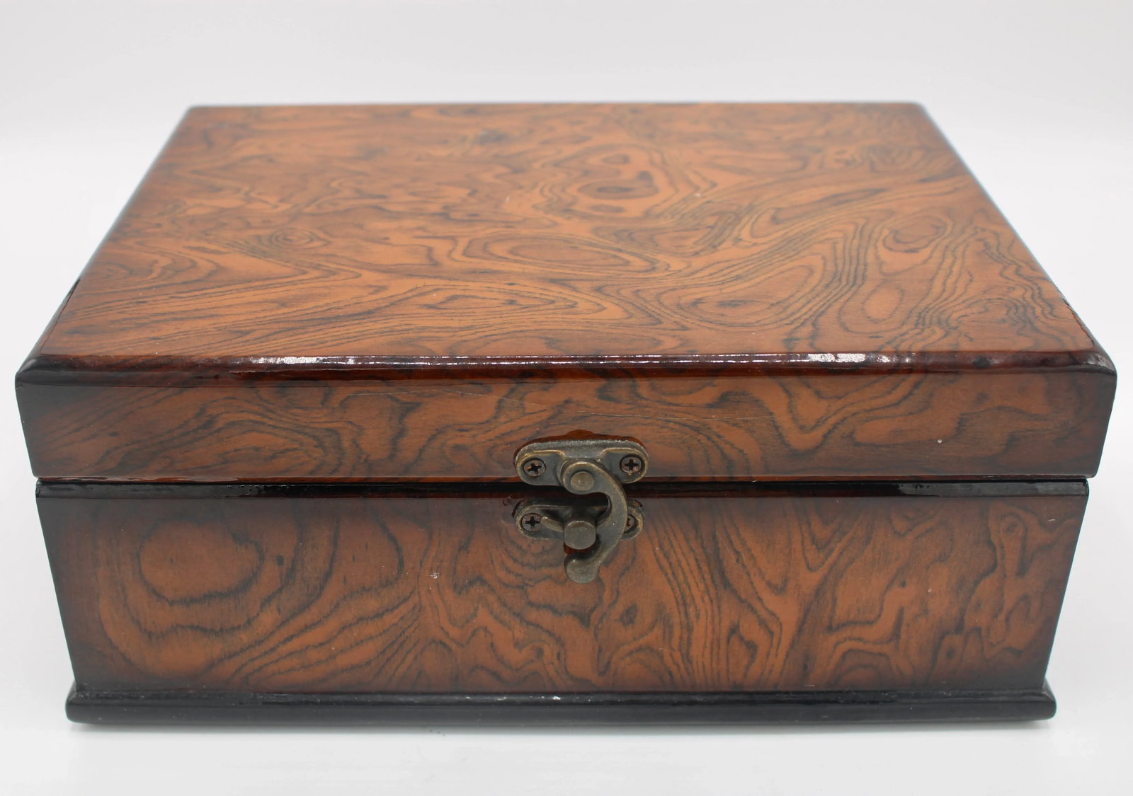 Vintage Mid Century Modern Burl Wood Box - 2