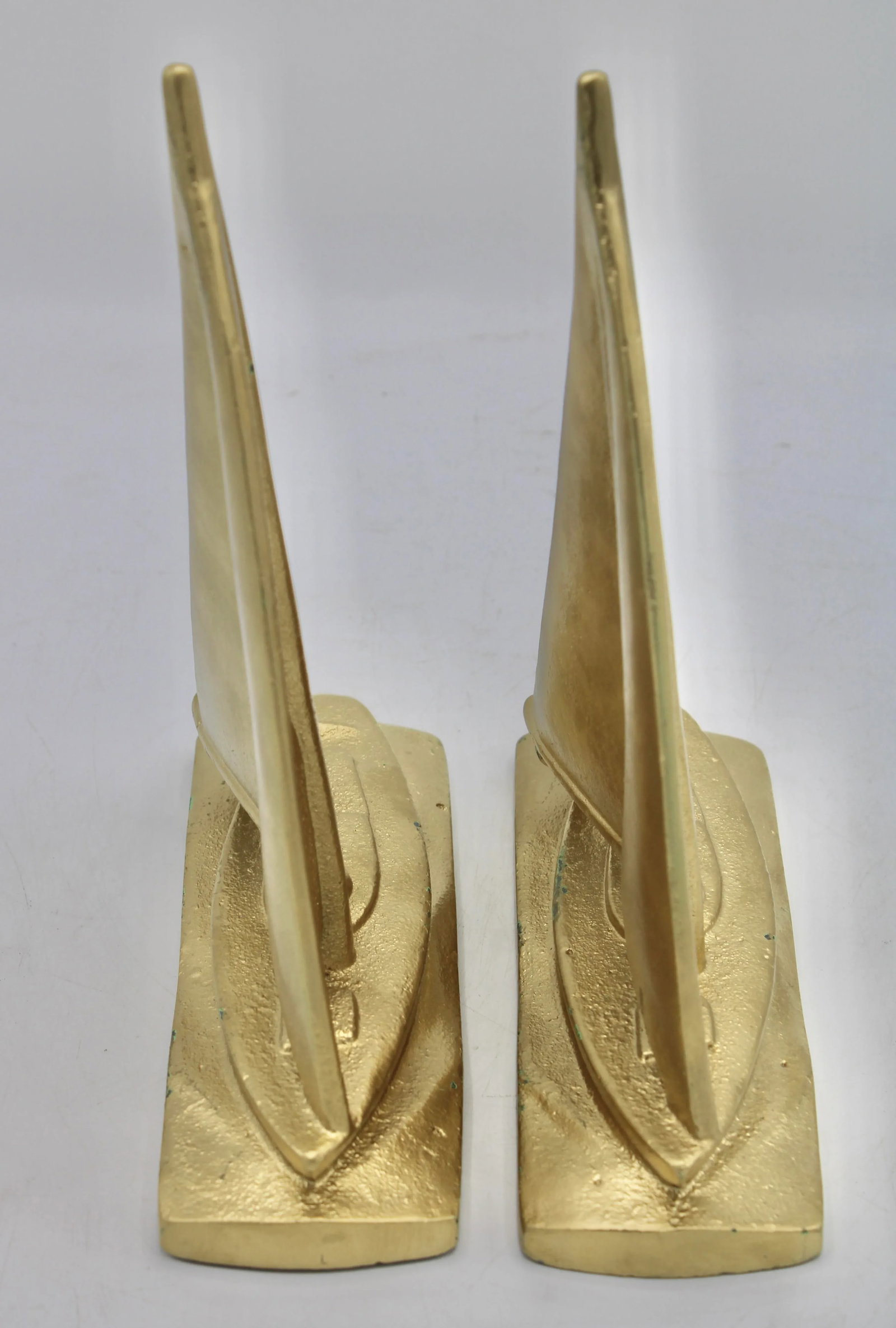 Vintage American Classic Brass Sailboat Bookends - 4