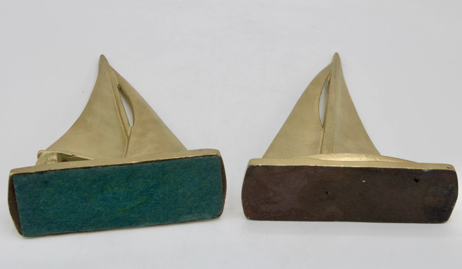 Vintage American Classic Brass Sailboat Bookends - 7