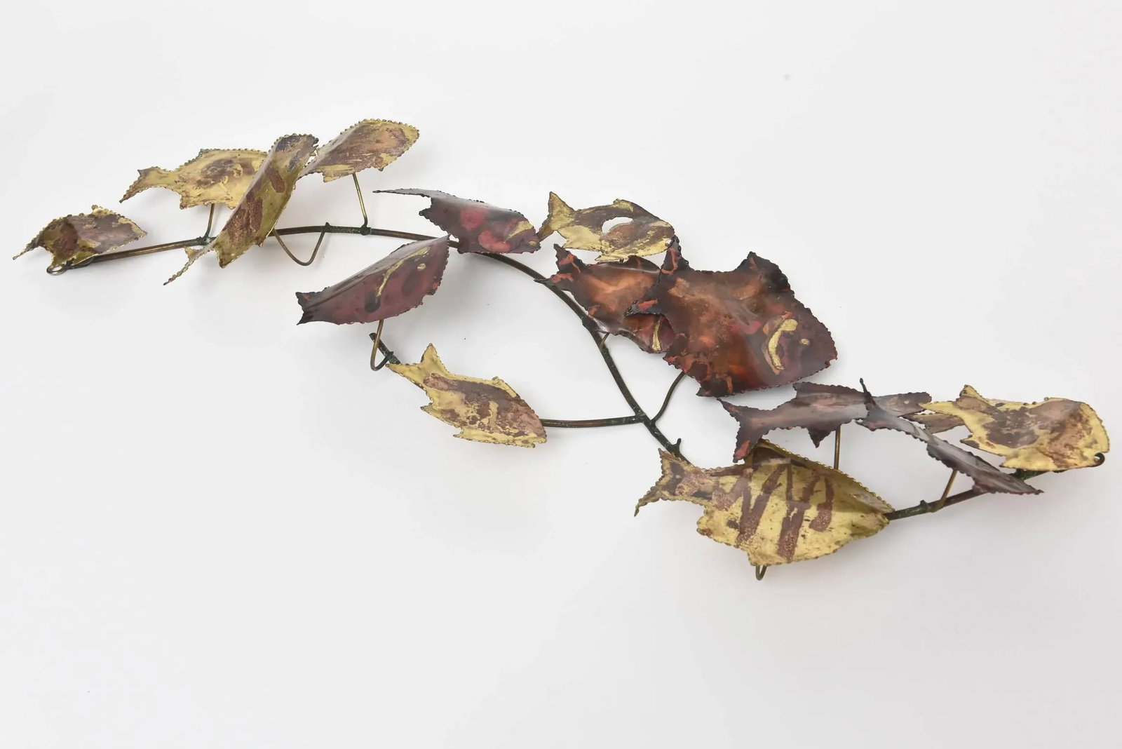 Mid-Century Modern School of Fish Hanging Metal Wall Sculpture - 10