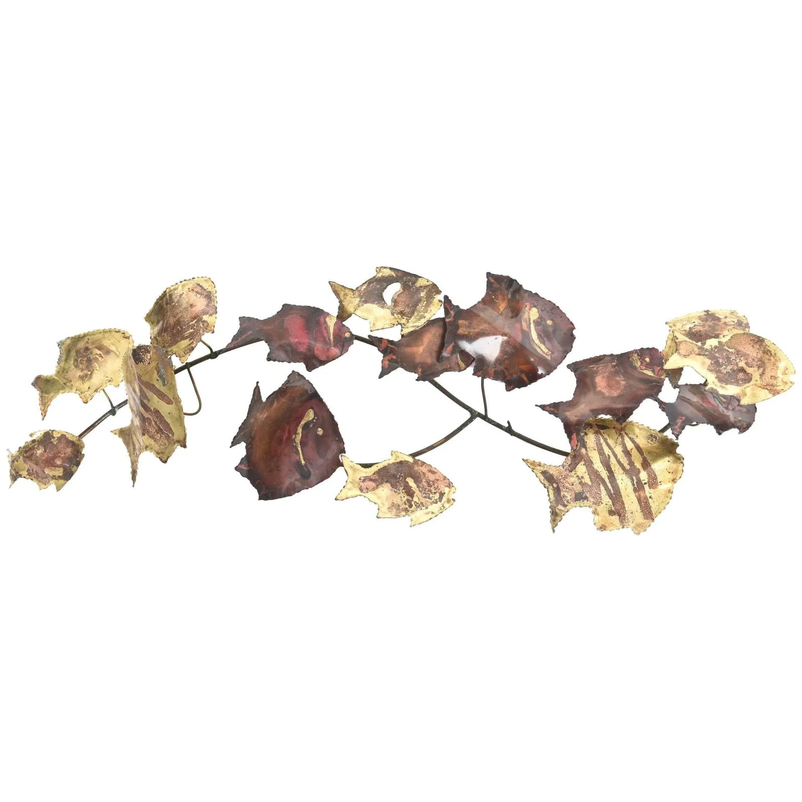 Mid-Century Modern School of Fish Hanging Metal Wall Sculpture - 2