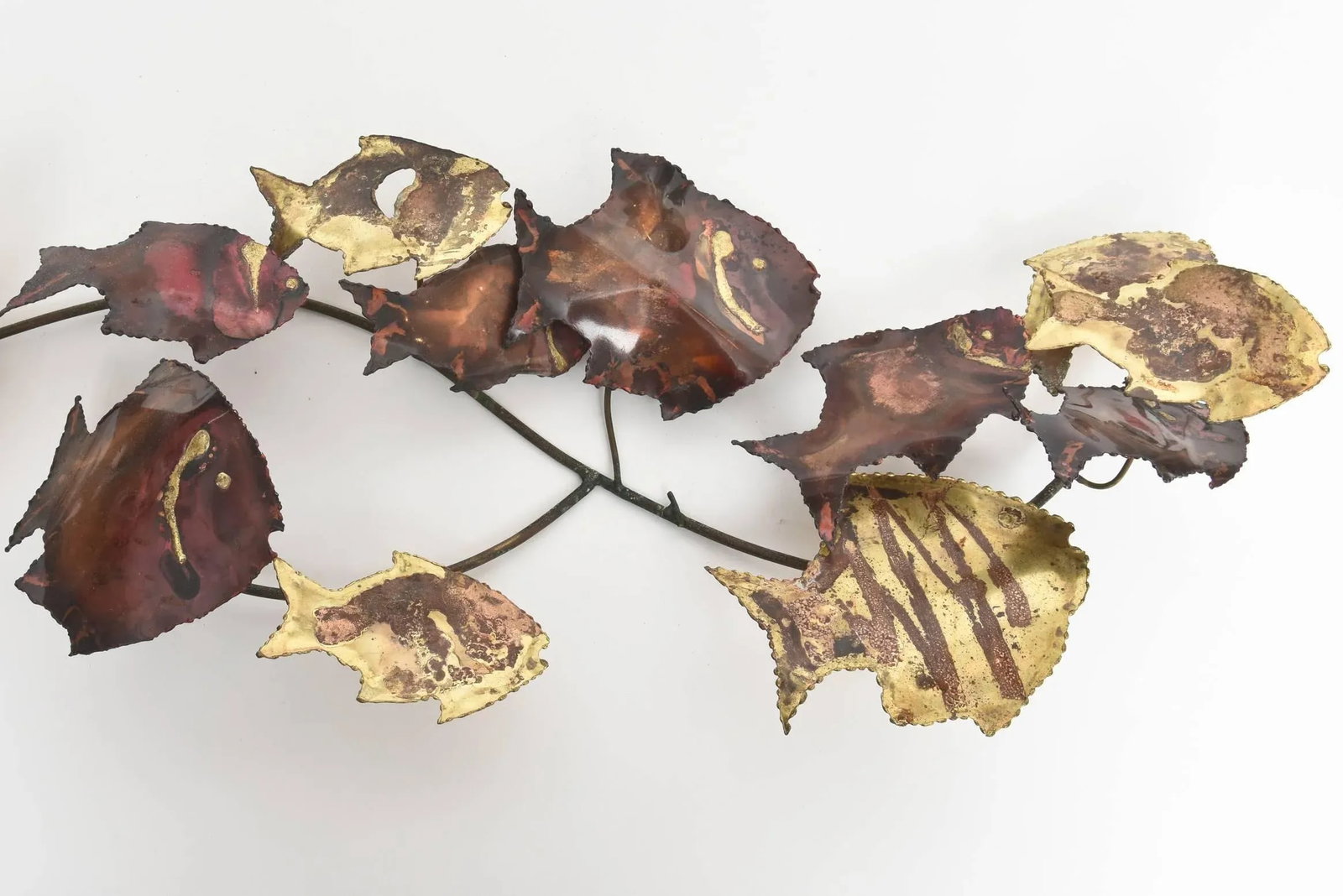 Mid-Century Modern School of Fish Hanging Metal Wall Sculpture - 3