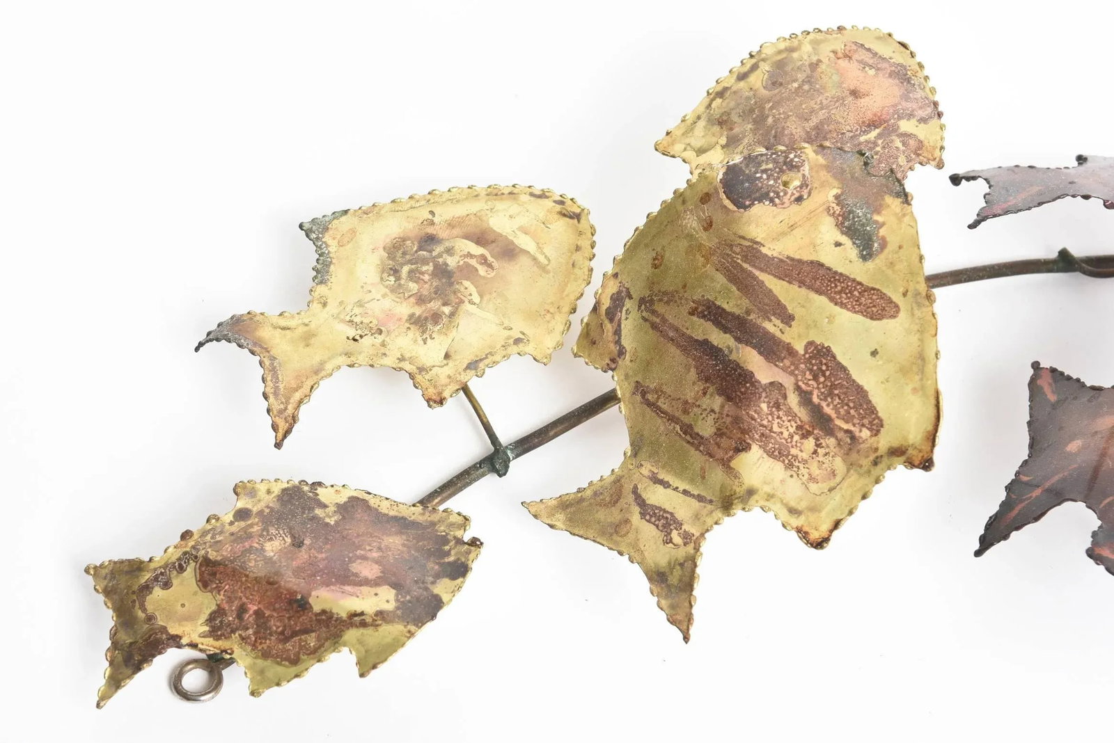 Mid-Century Modern School of Fish Hanging Metal Wall Sculpture - 5