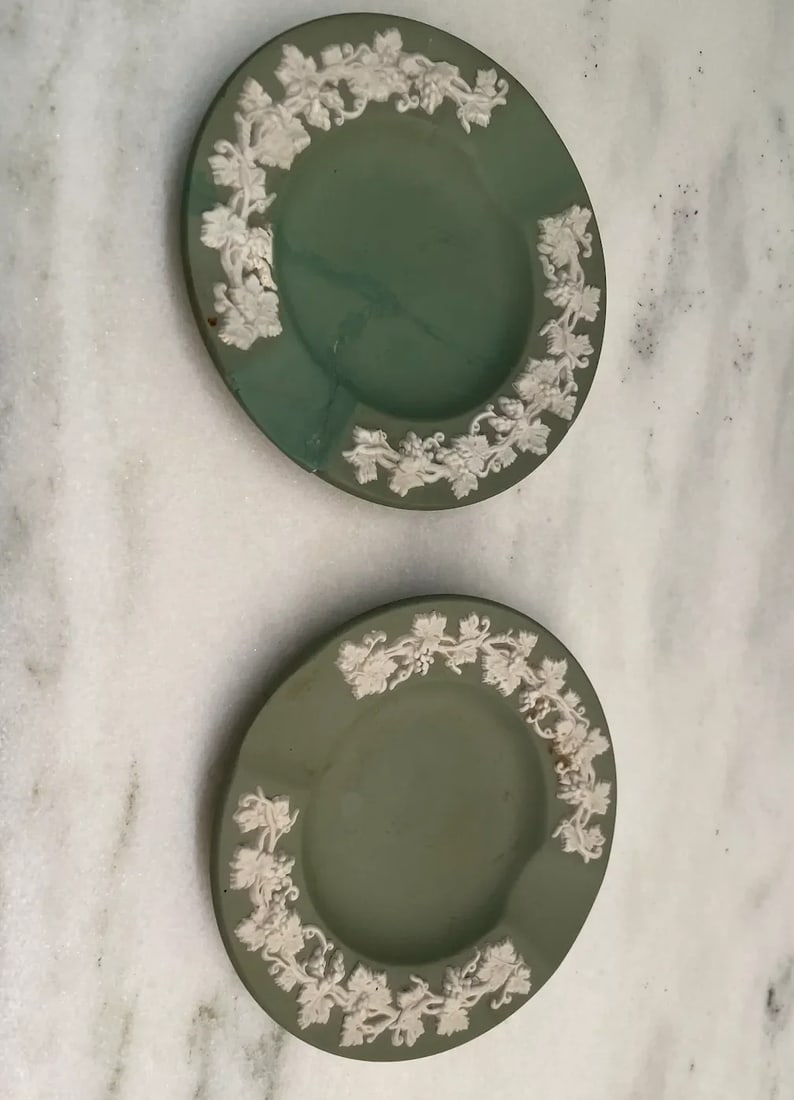 Wedgwood Light Sage Green Jasparware Dishes & Cup Set- 4 Pieces - 4