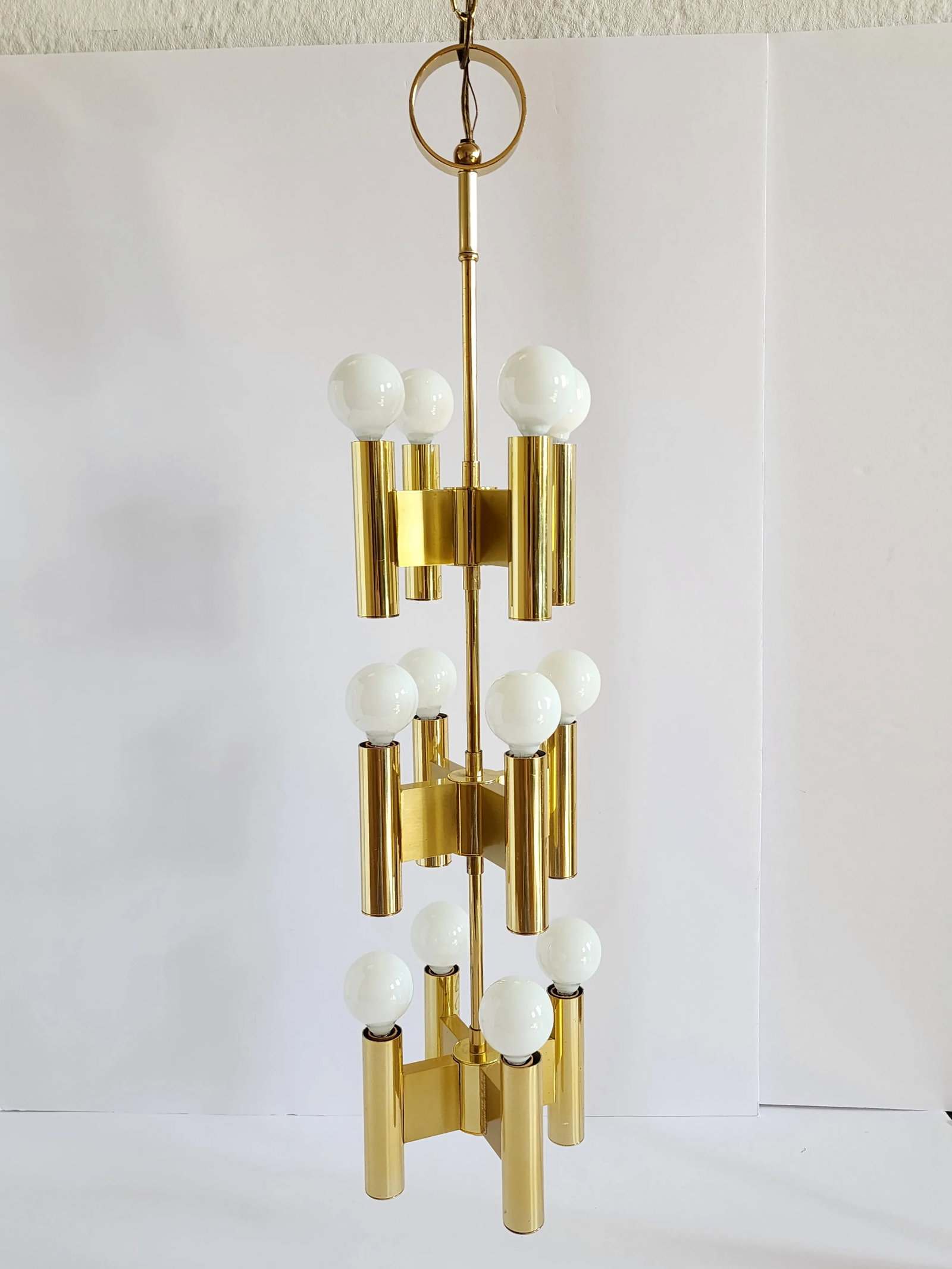 Vintage Sciolari Lightolier Brass Chandelier - 2