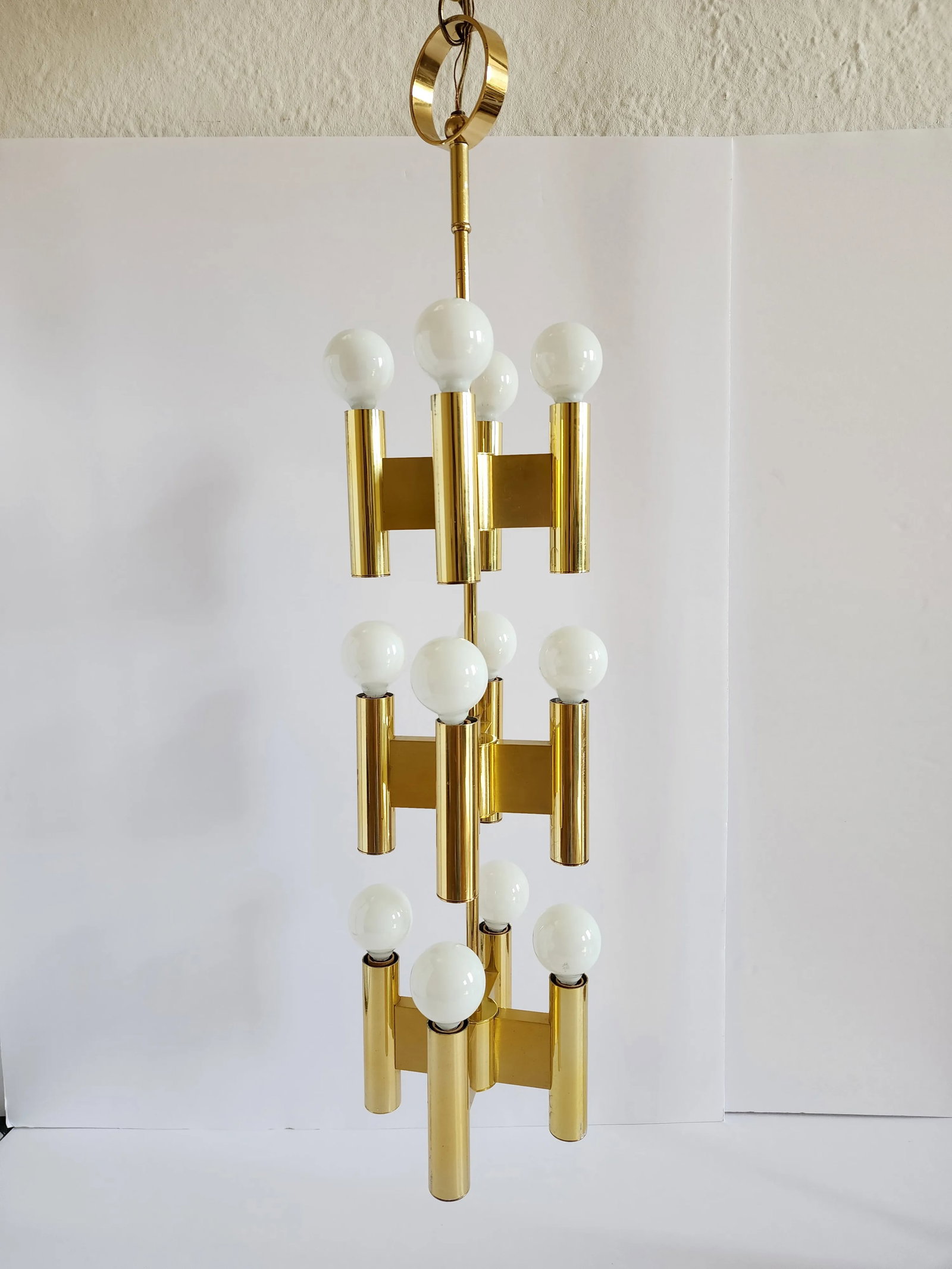 Vintage Sciolari Lightolier Brass Chandelier - 3