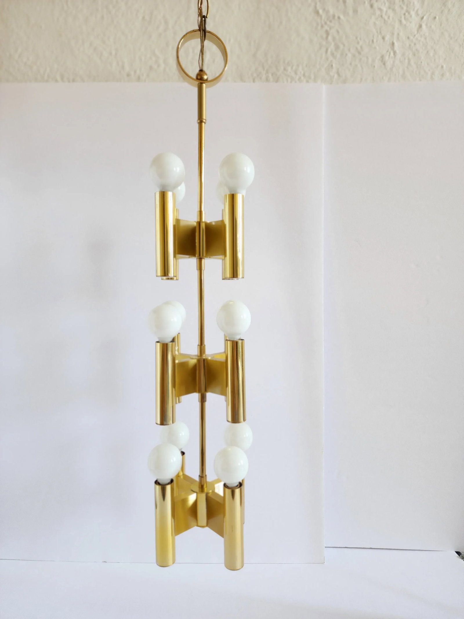 Vintage Sciolari Lightolier Brass Chandelier - 4