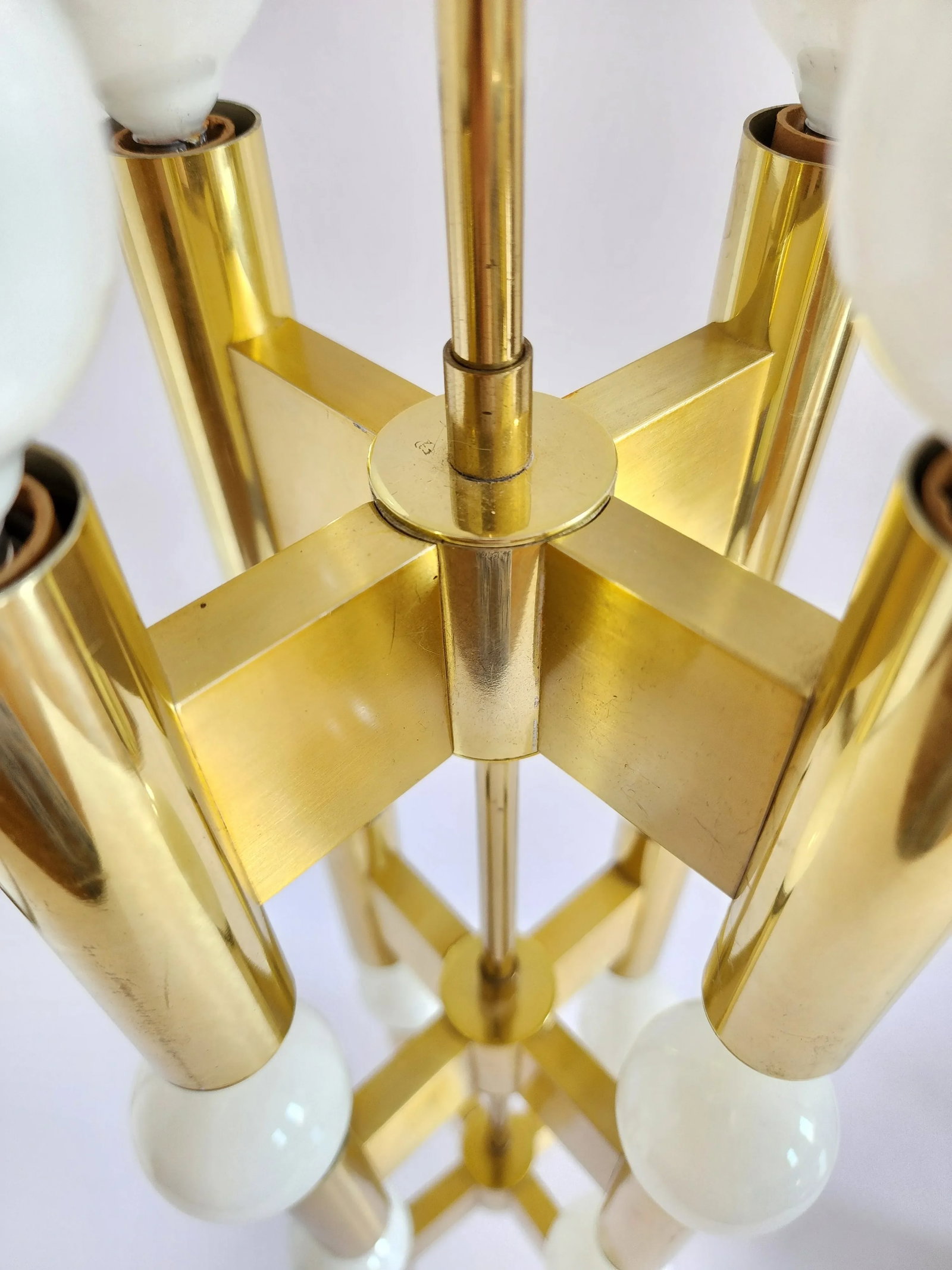 Vintage Sciolari Lightolier Brass Chandelier - 8