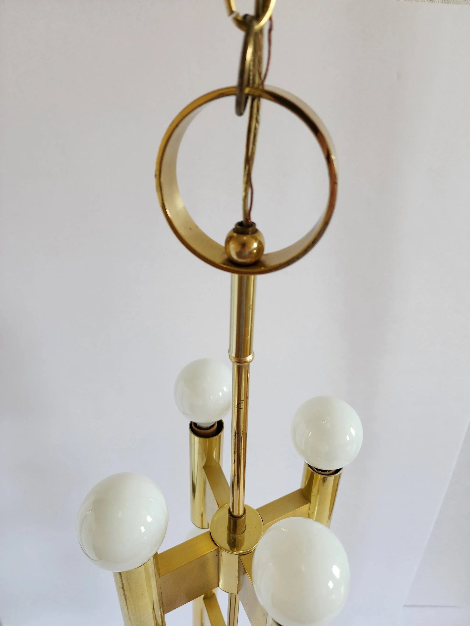 Vintage Sciolari Lightolier Brass Chandelier - 9
