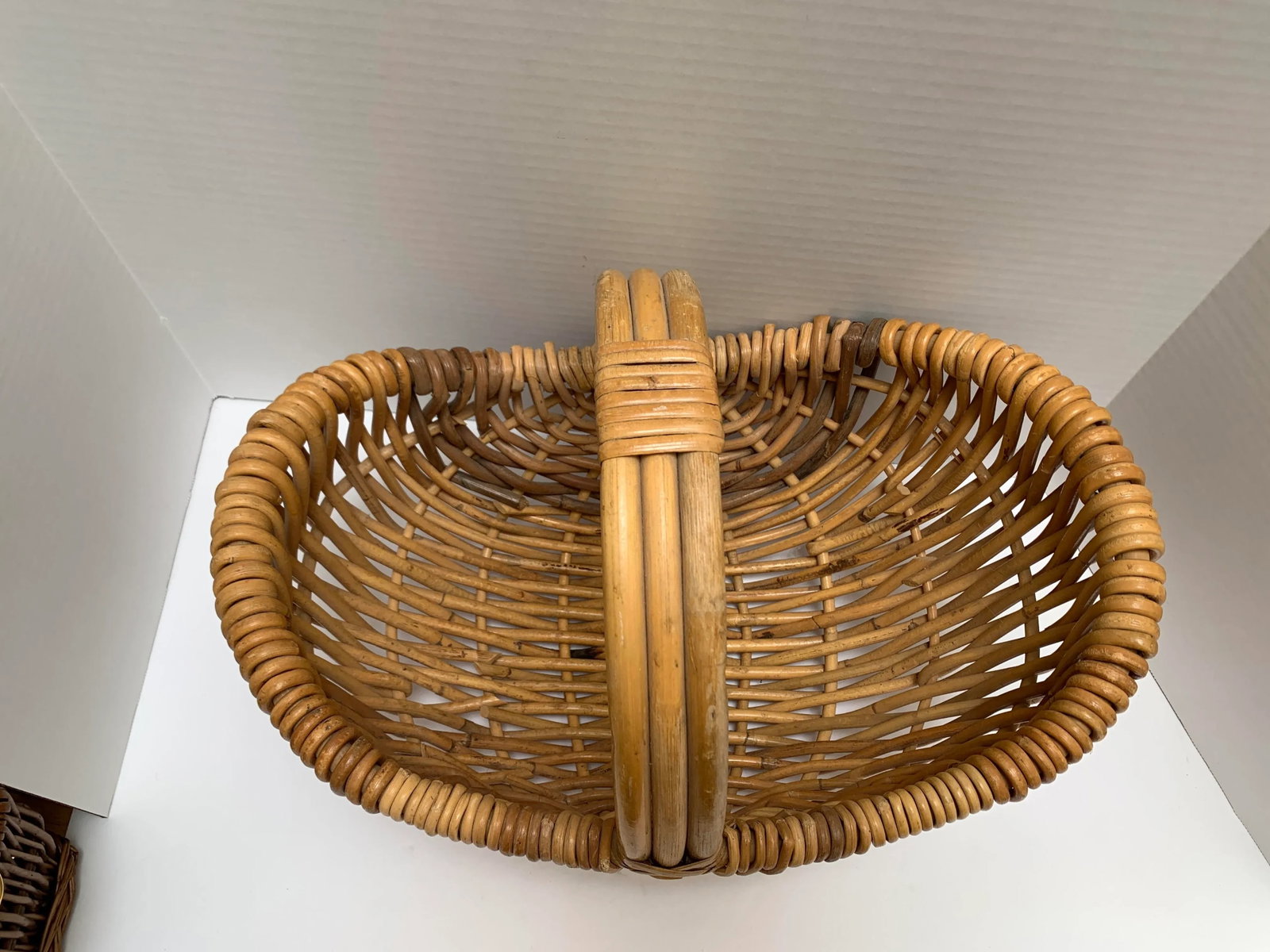 Vintage Rustic Curvy Wood Decor Basket - 2